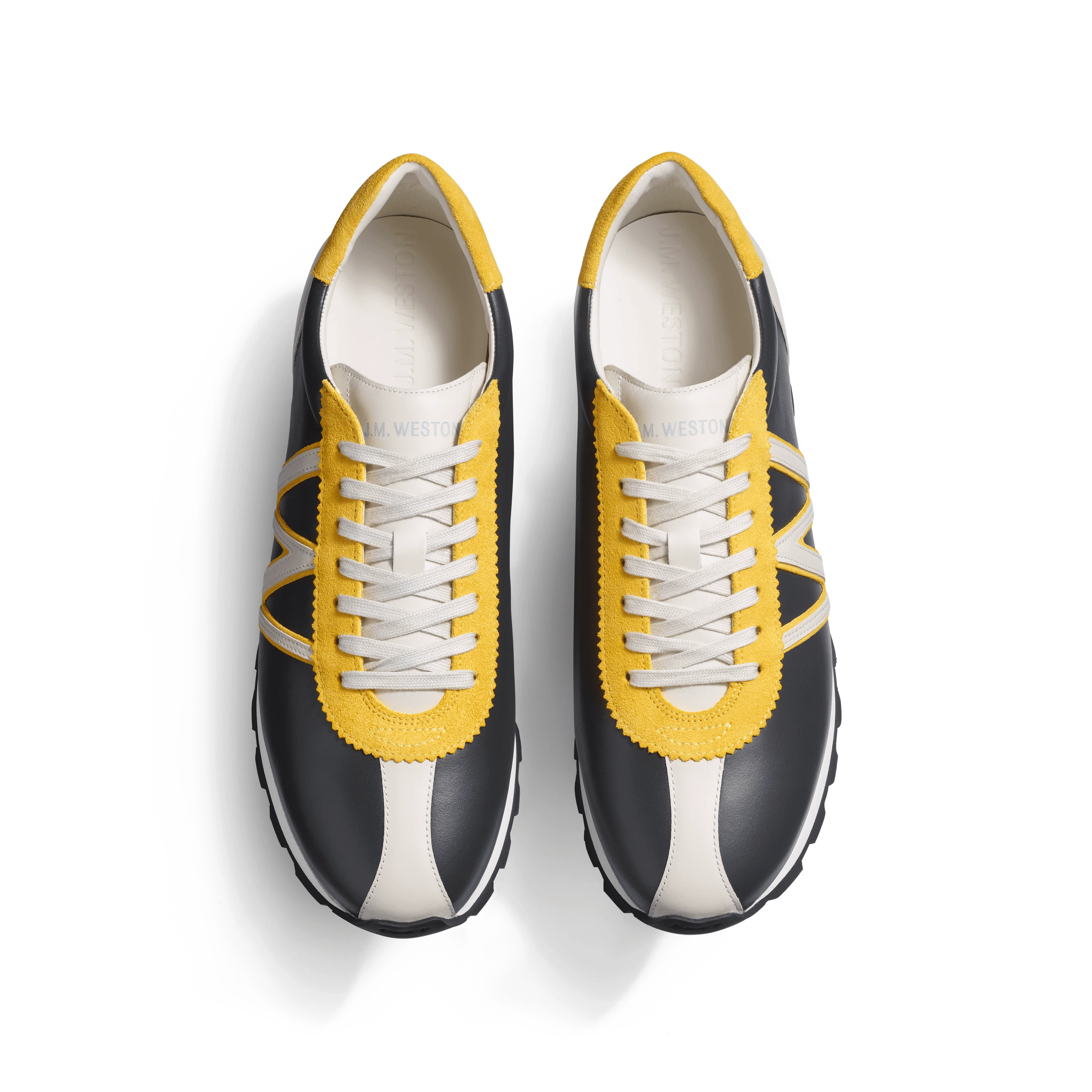 Basket On My Way [cuir veau sport gris anthracite détails cuir veau sport mastic et velours jaune] - Image 3