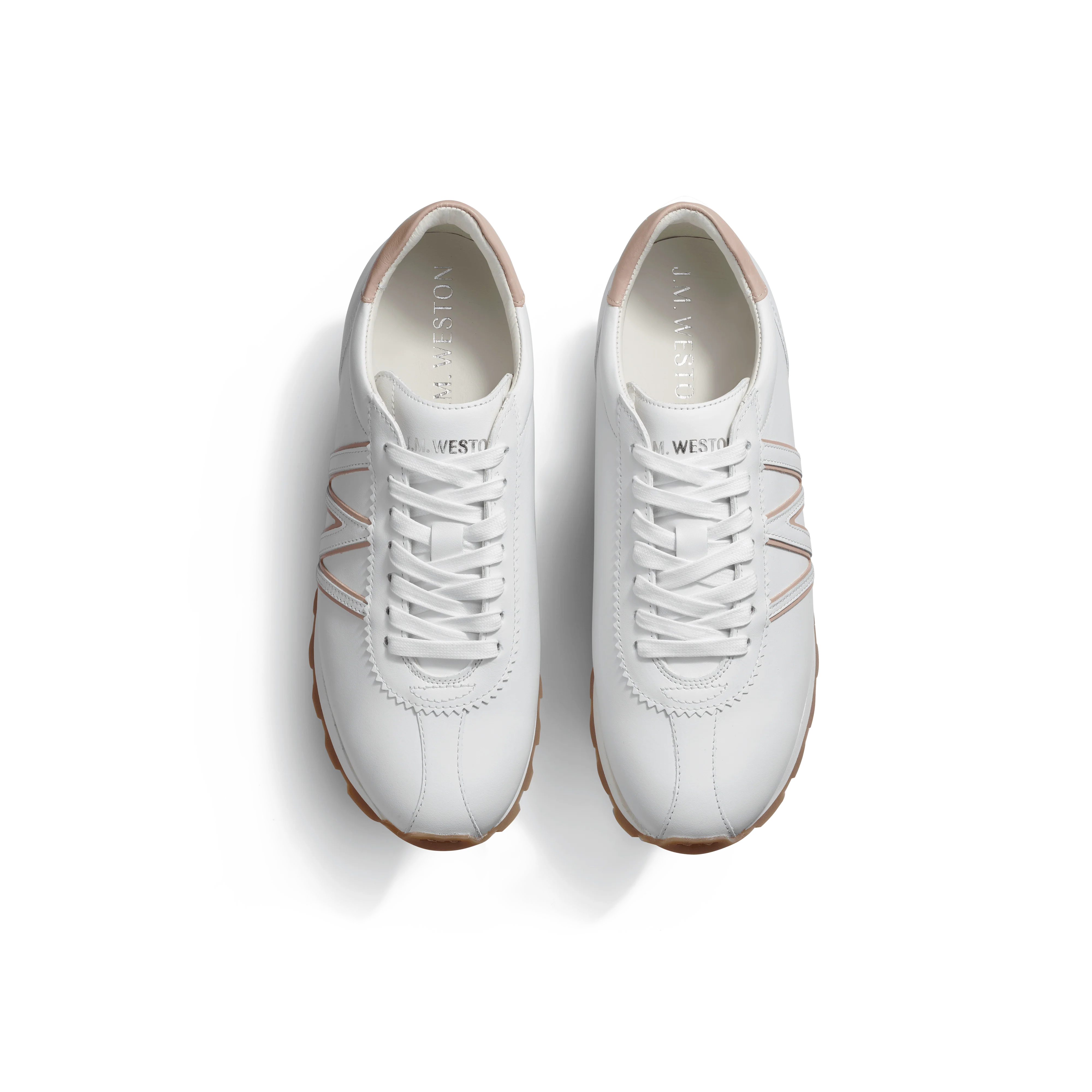 Basket On My Way [femme cuir veau sport blanc détails rose] - Image 3