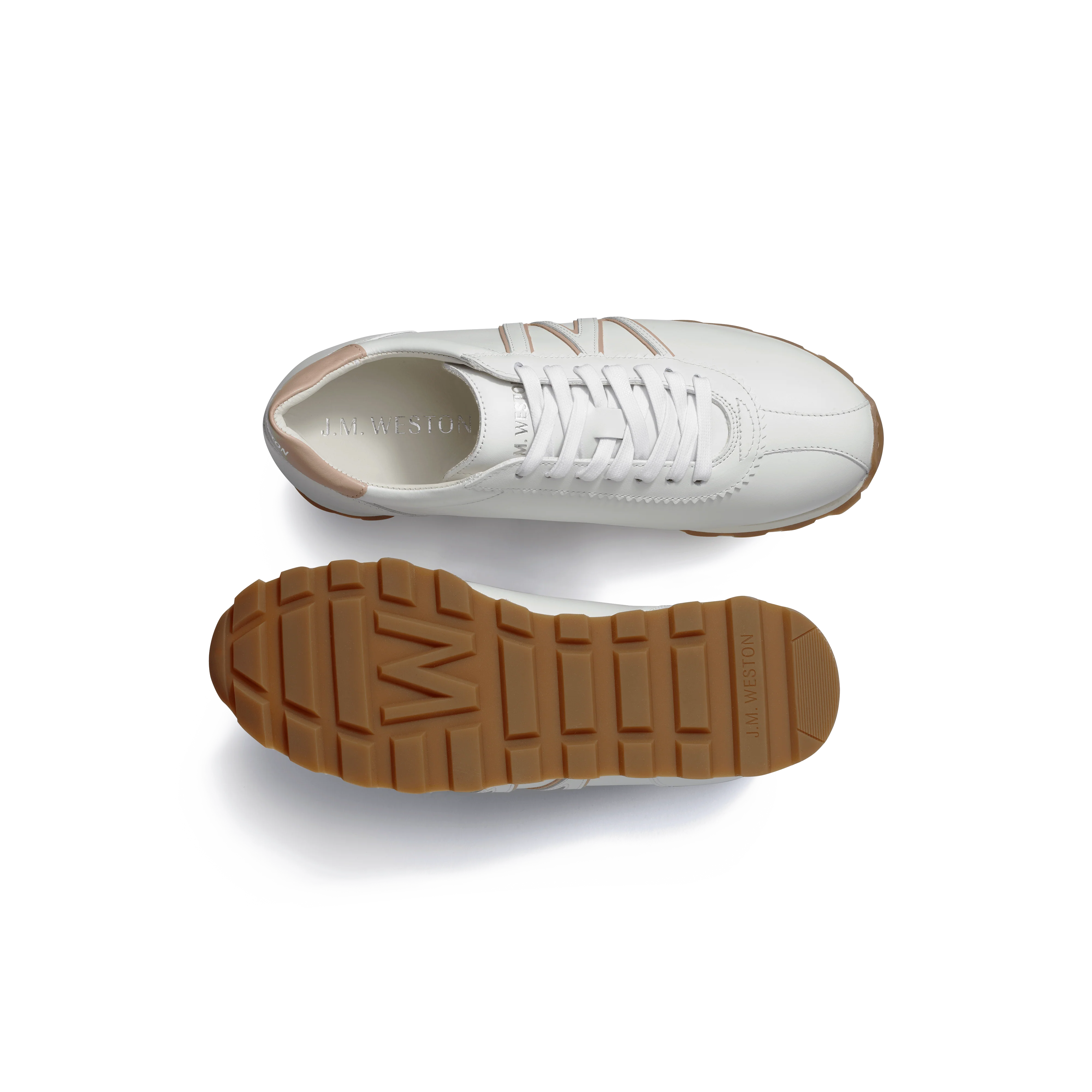 Basket On My Way [femme cuir veau sport blanc détails rose] - Image 4