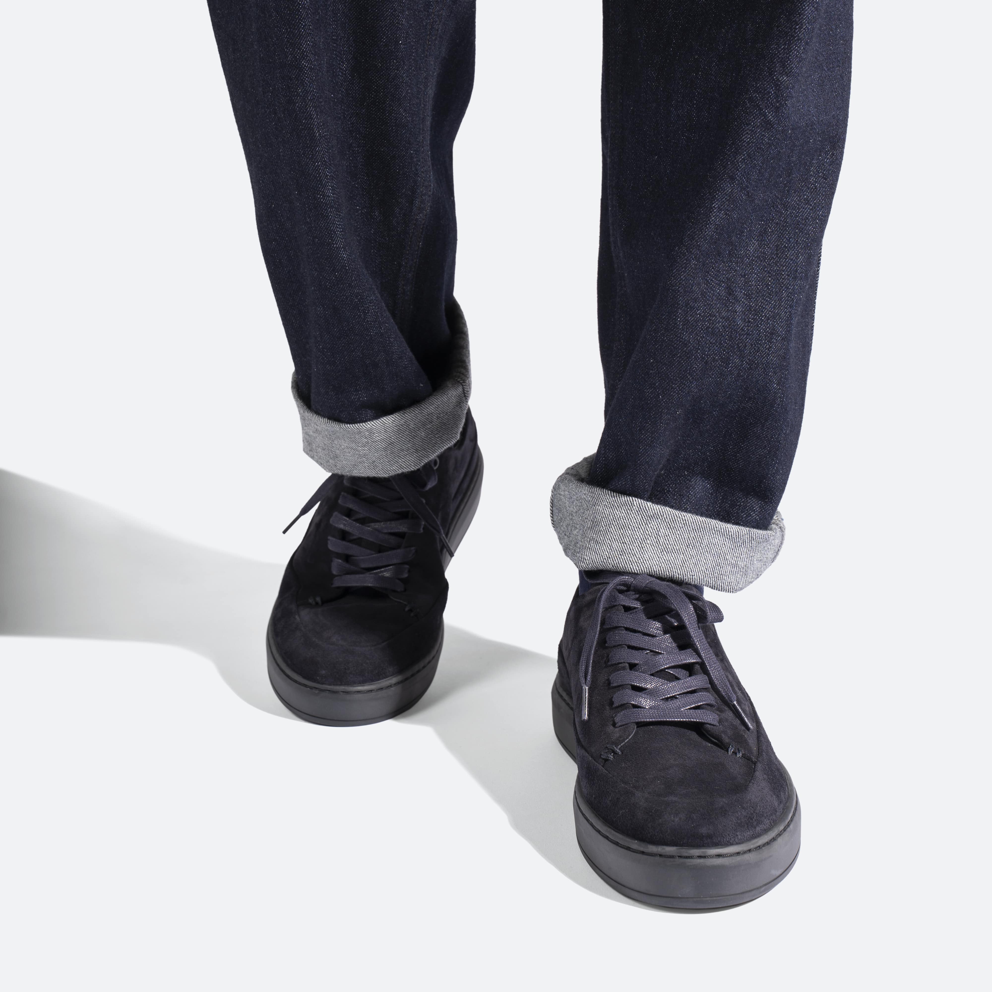 Basket On Time Canasta [cuir velours marine] - Image 5