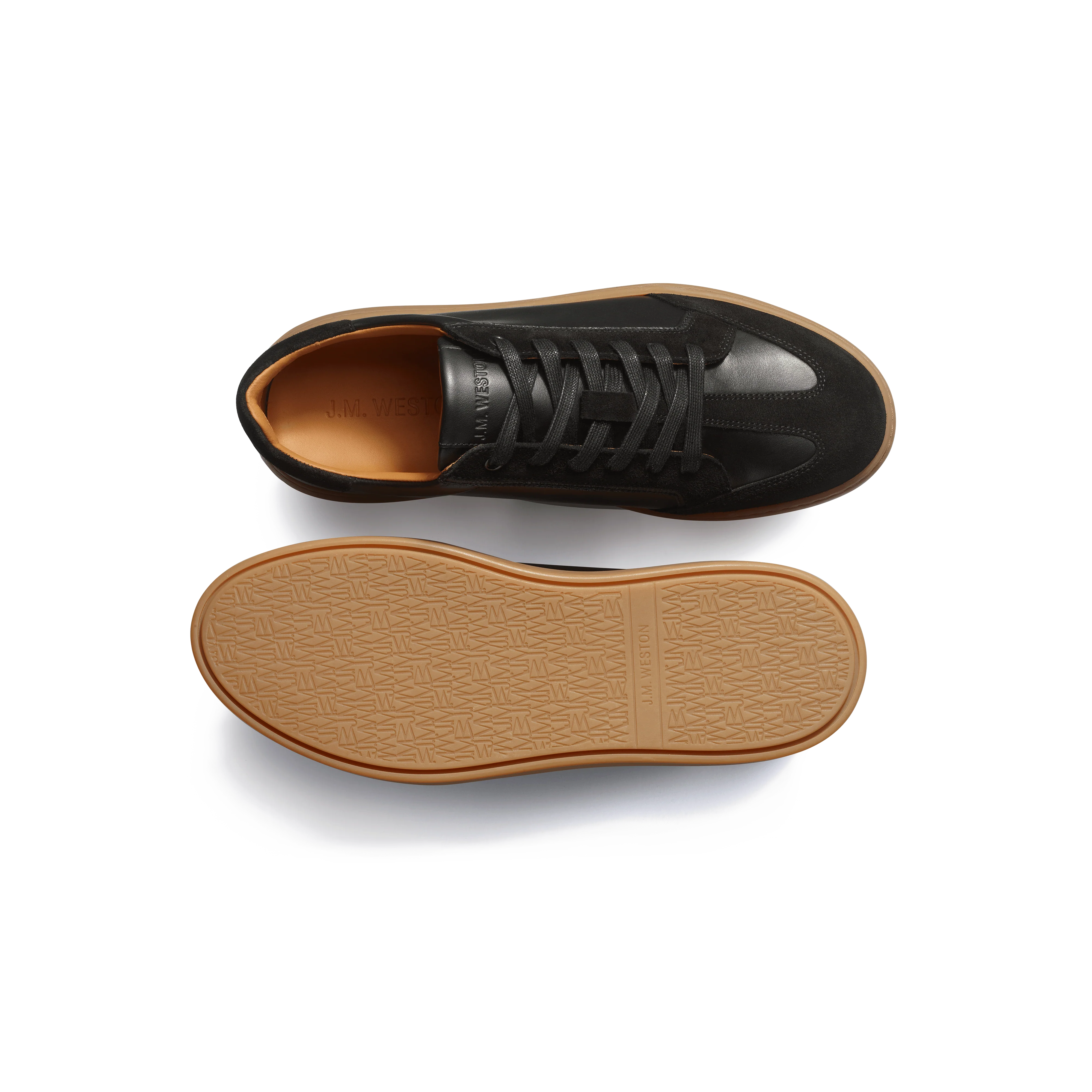 Basket On Time Hirondelle [cuir veau sport noir et cuir velours noir] - Image 4