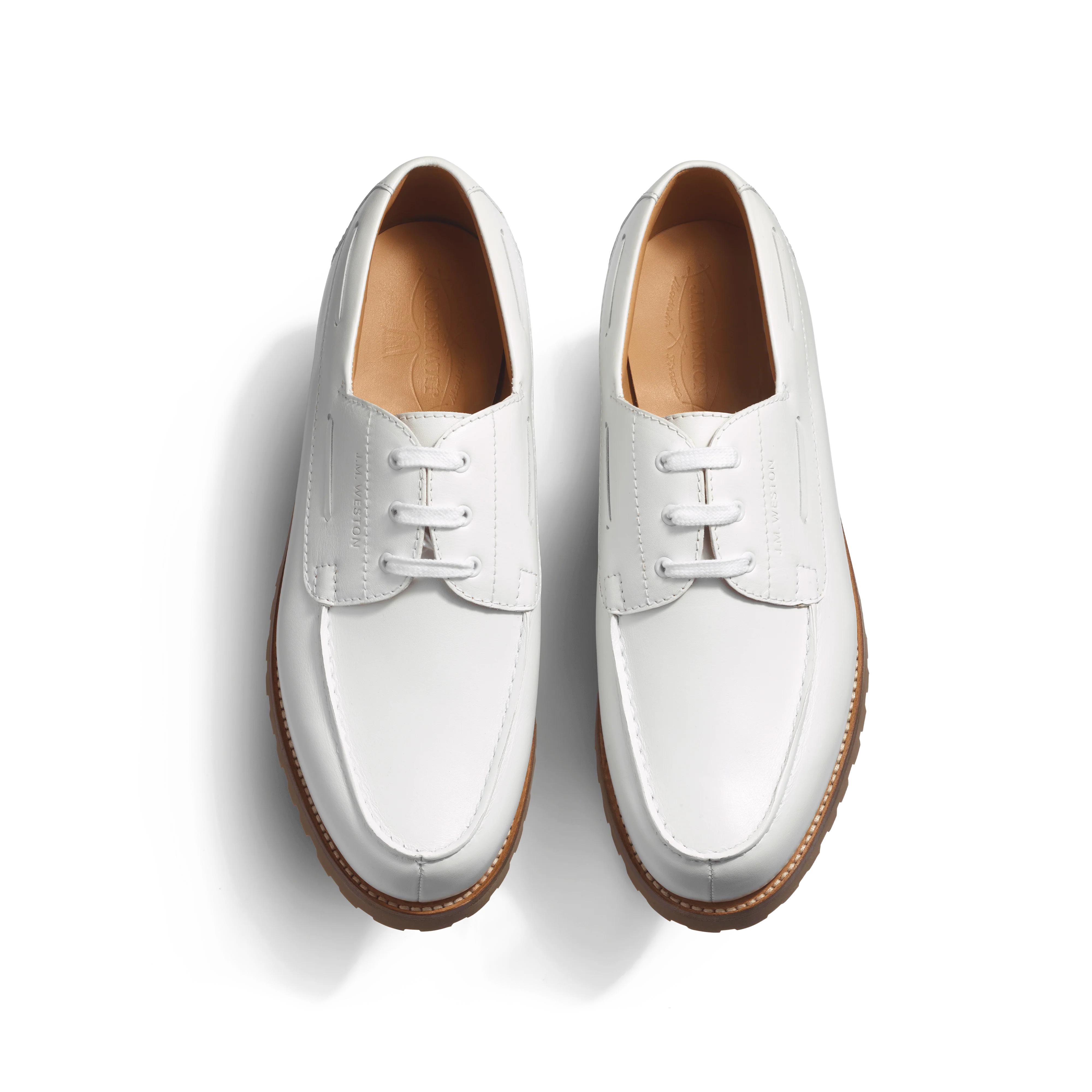 Derby bateau [homme cuir veau lisse blanc] - Image 3