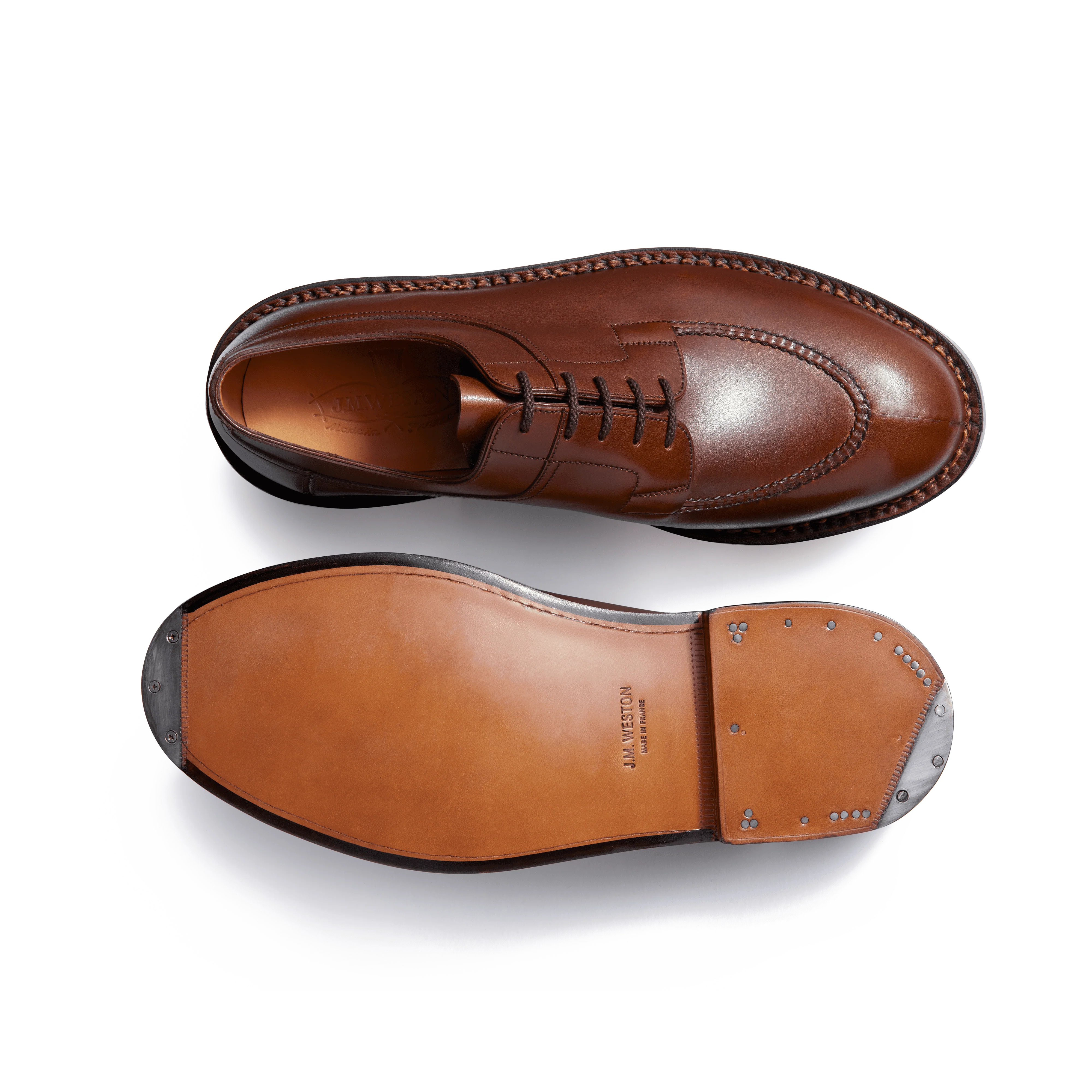 Derby Chasse [homme cuir lisse finition russia marron chene] - Image 4