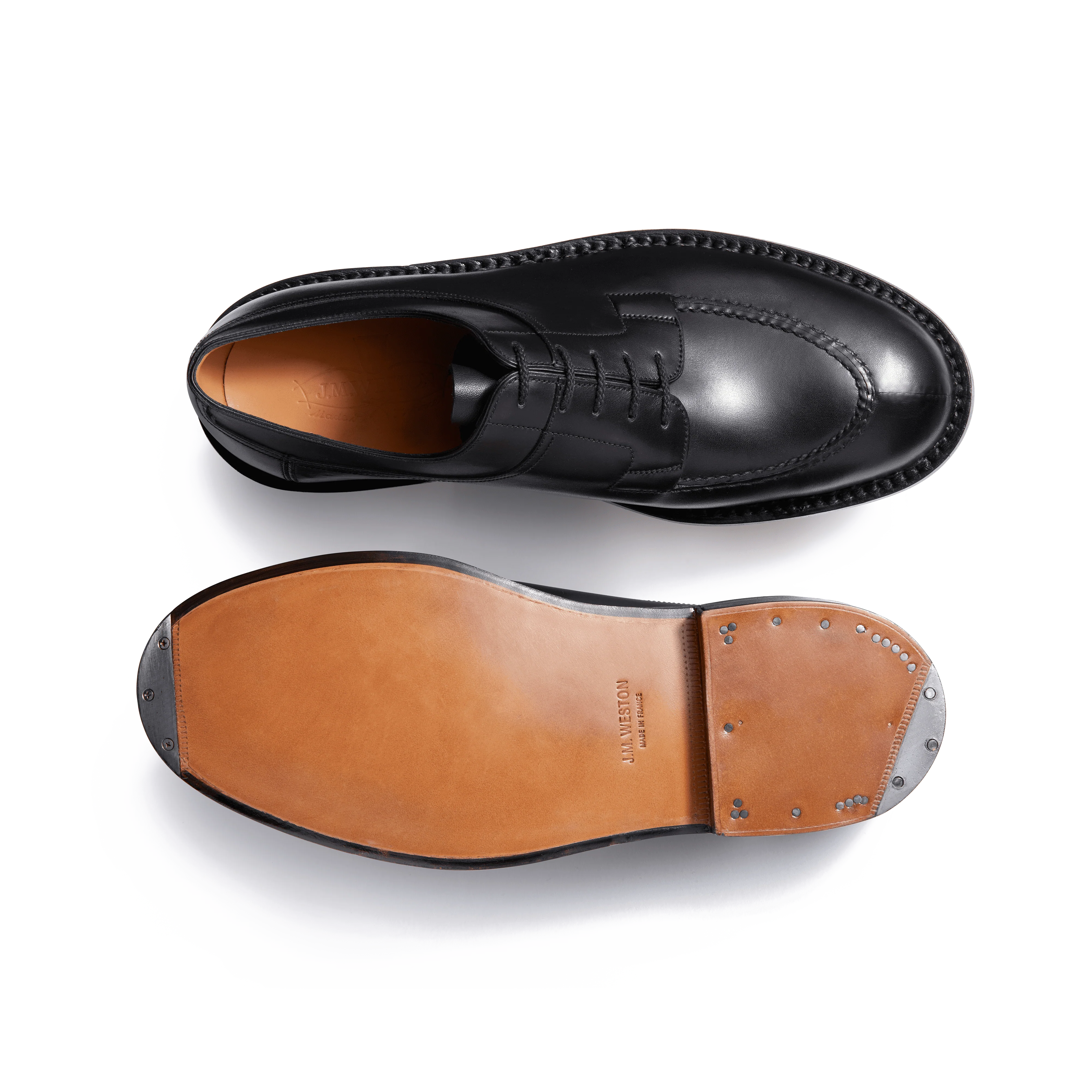 Derby Chasse [homme cuir lisse finition russia noir] - Image 4