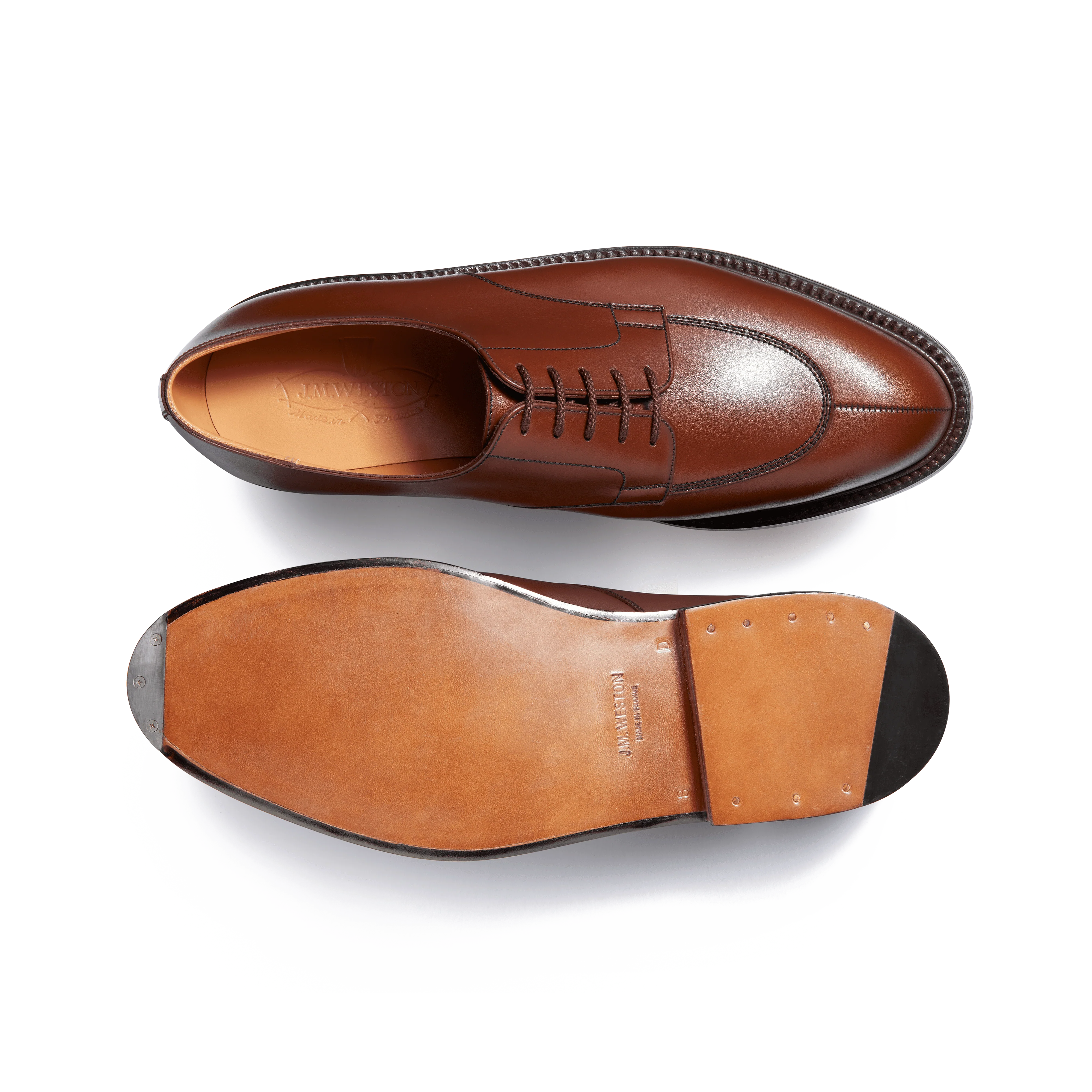 Derby demi-chasse [homme cuir lisse marron bergeronnette] - Image 4