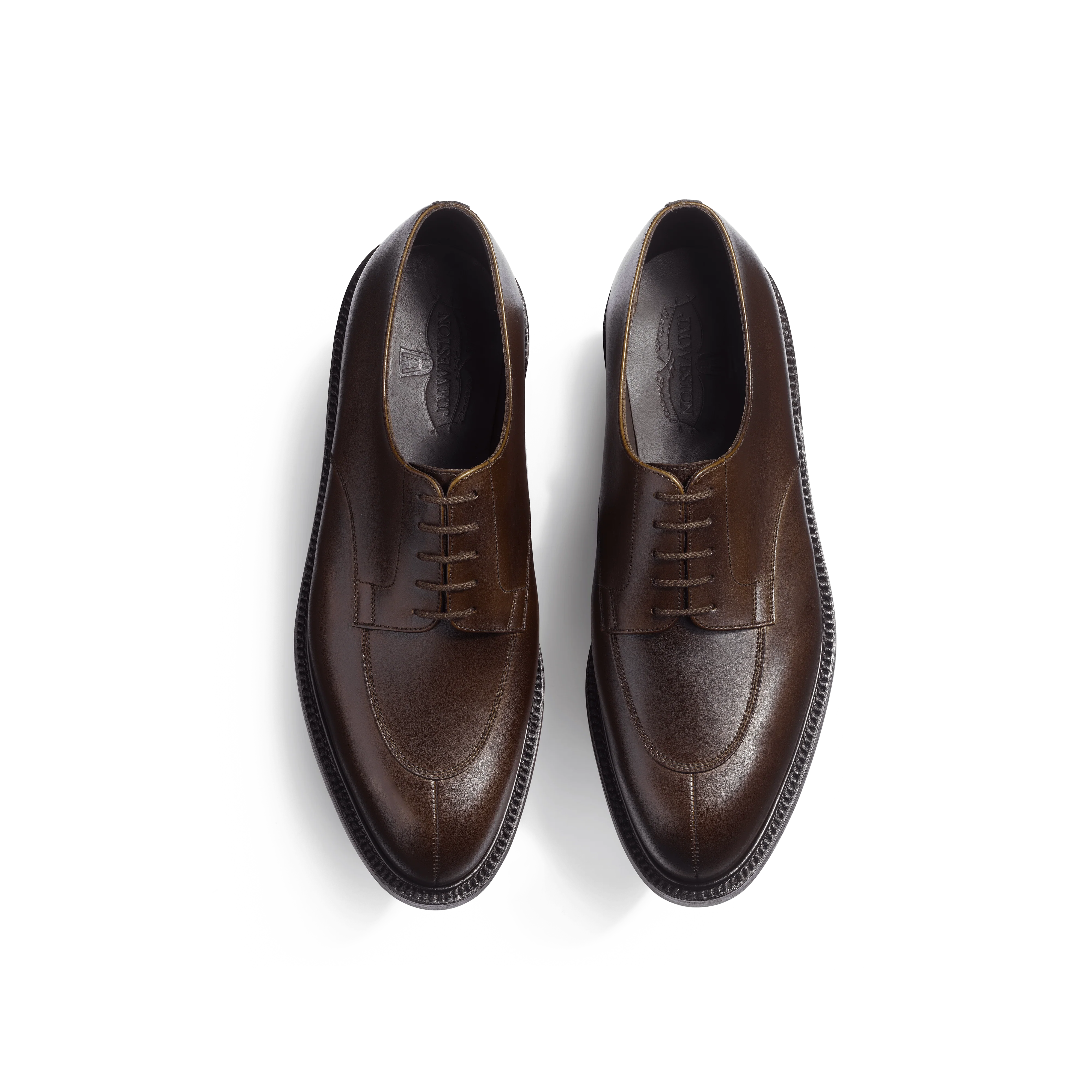 Derby demi-chasse [homme cuir lisse marron patiné] - Image 3