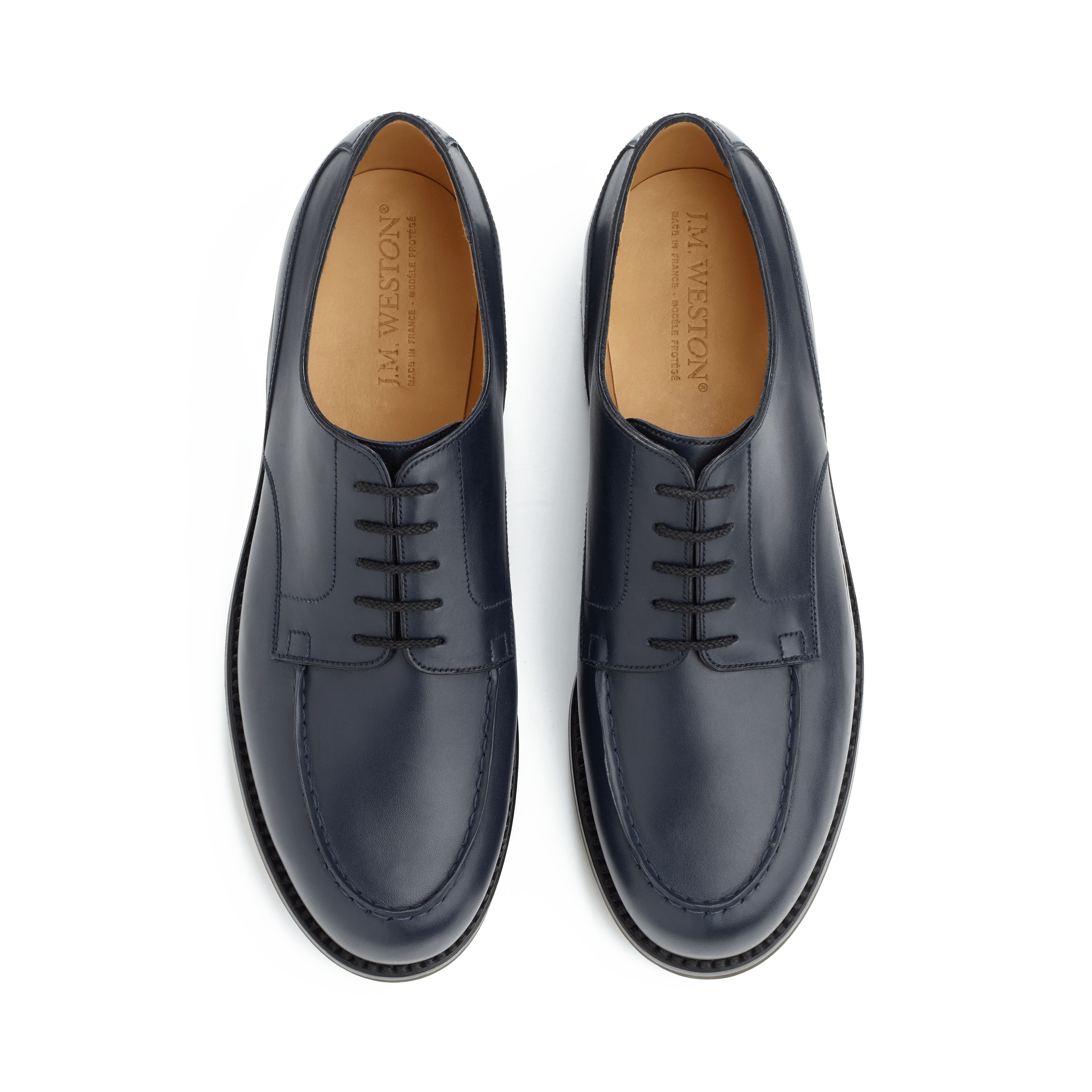 Derby Golf [homme cuir lisse bleu] - Image 3