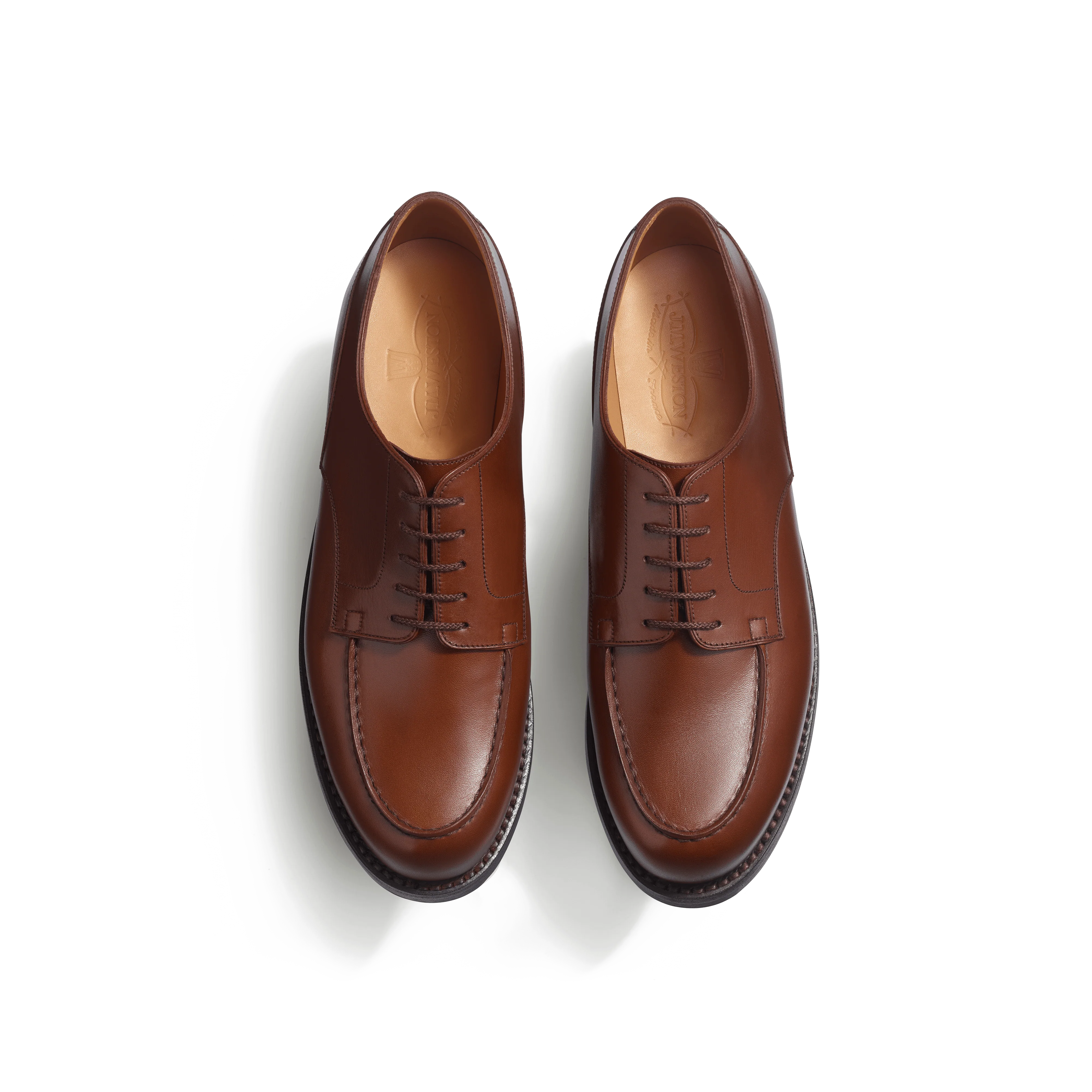 Derby Golf [homme cuir veau lisse marron bergeronnette] - Image 3