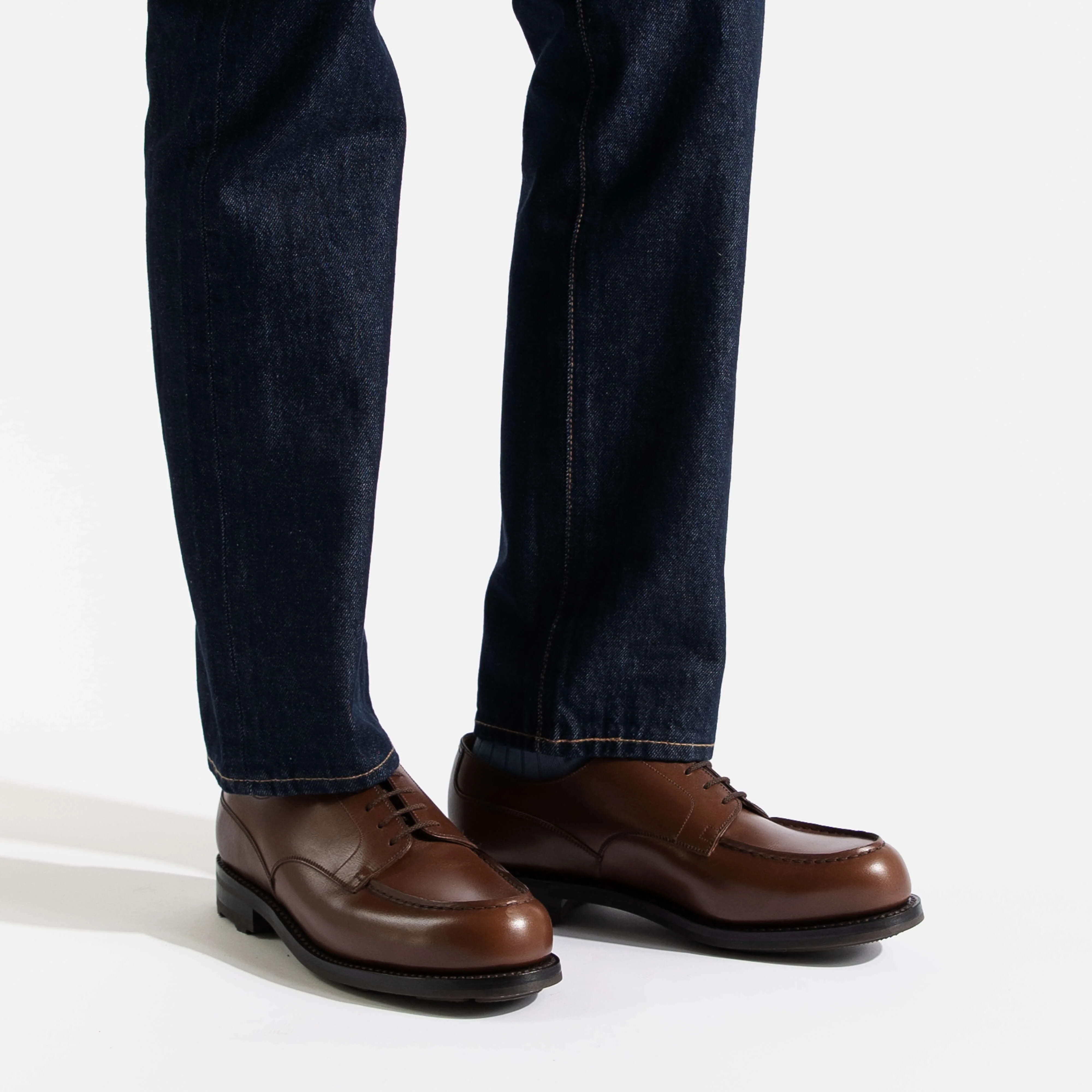 Derby Golf [homme cuir veau lisse marron bergeronnette] - Image 5