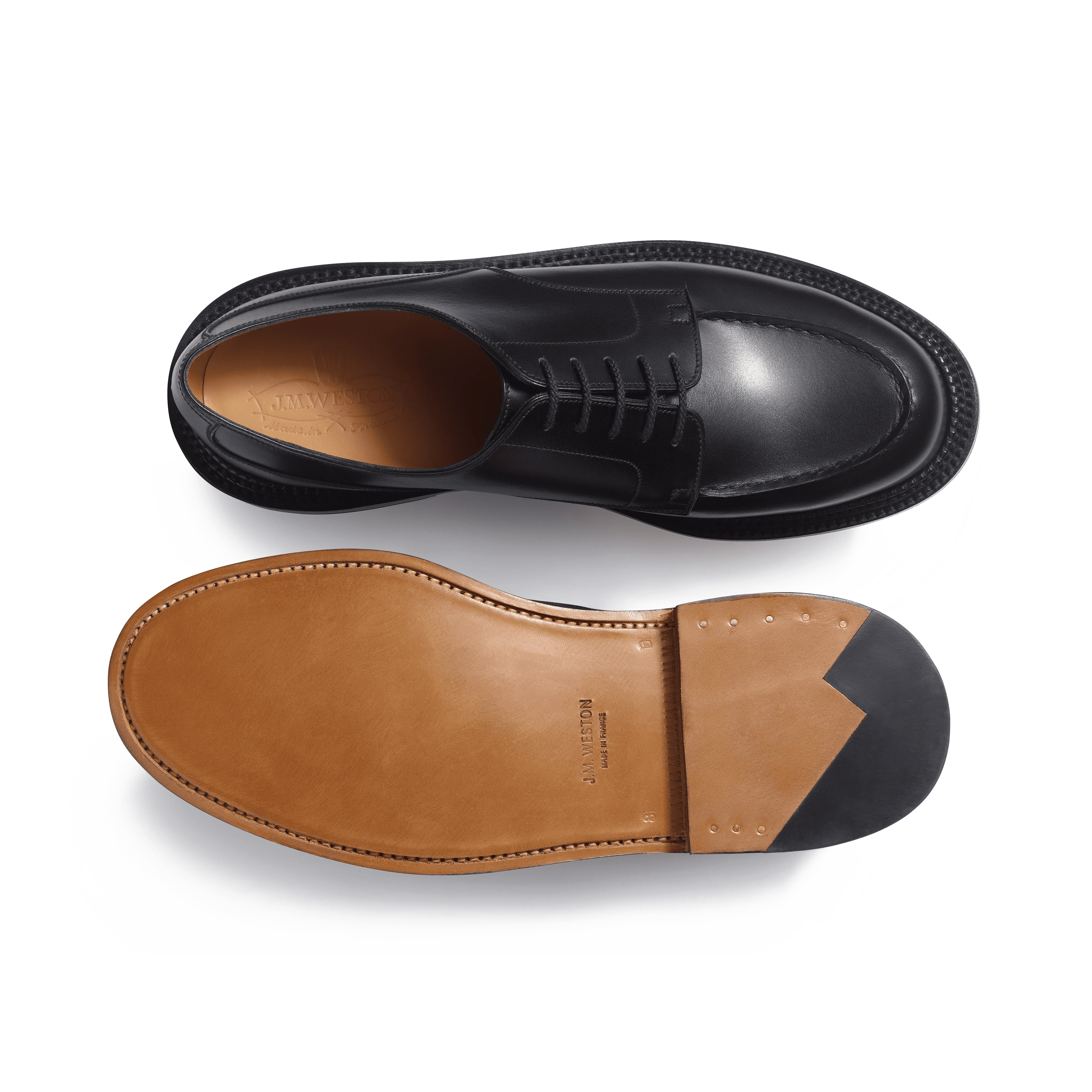 Derby Golf triple semelle [homme cuir lisse noir] - Image 4
