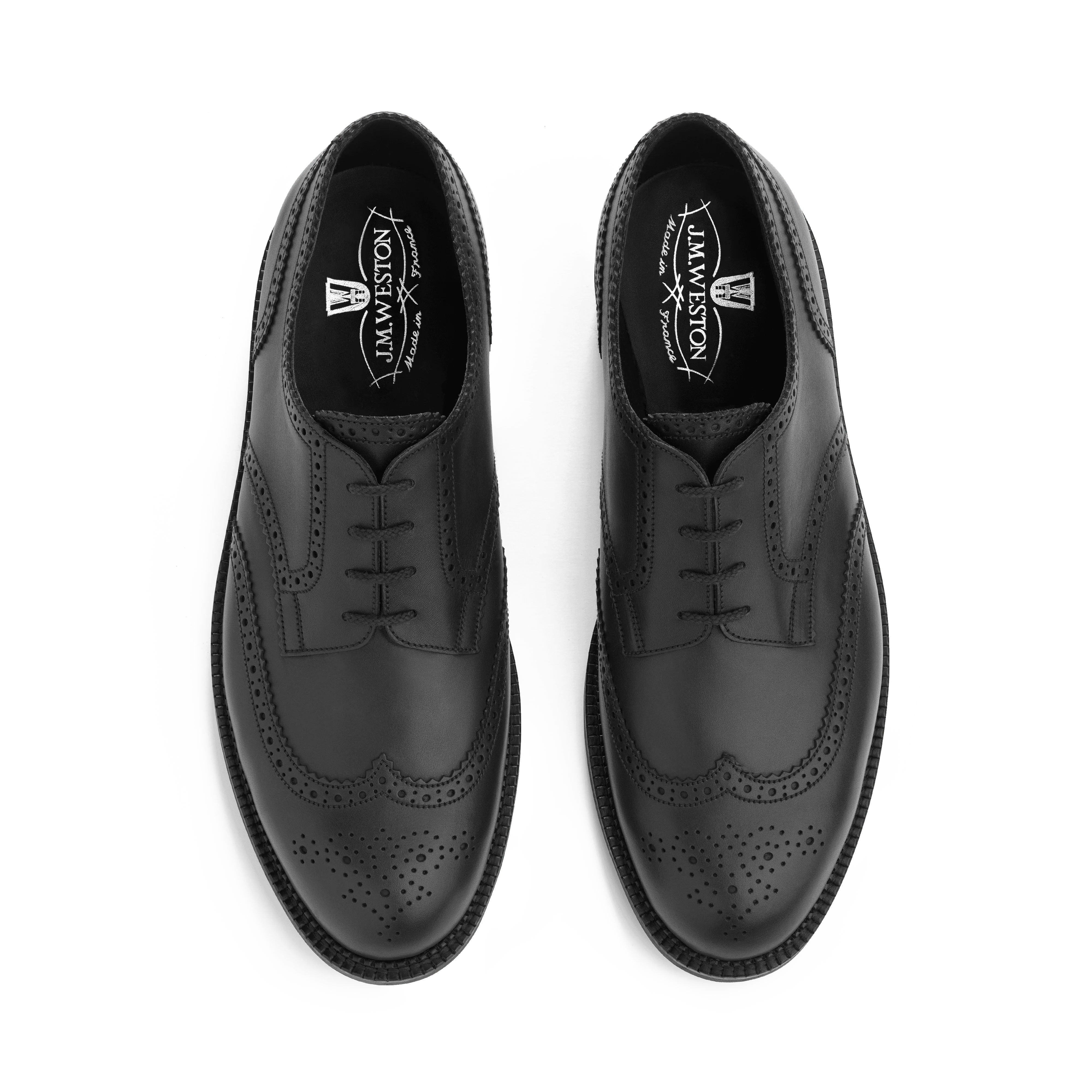 Derby perforé Miles [homme cuir lisse noir] - Image 3