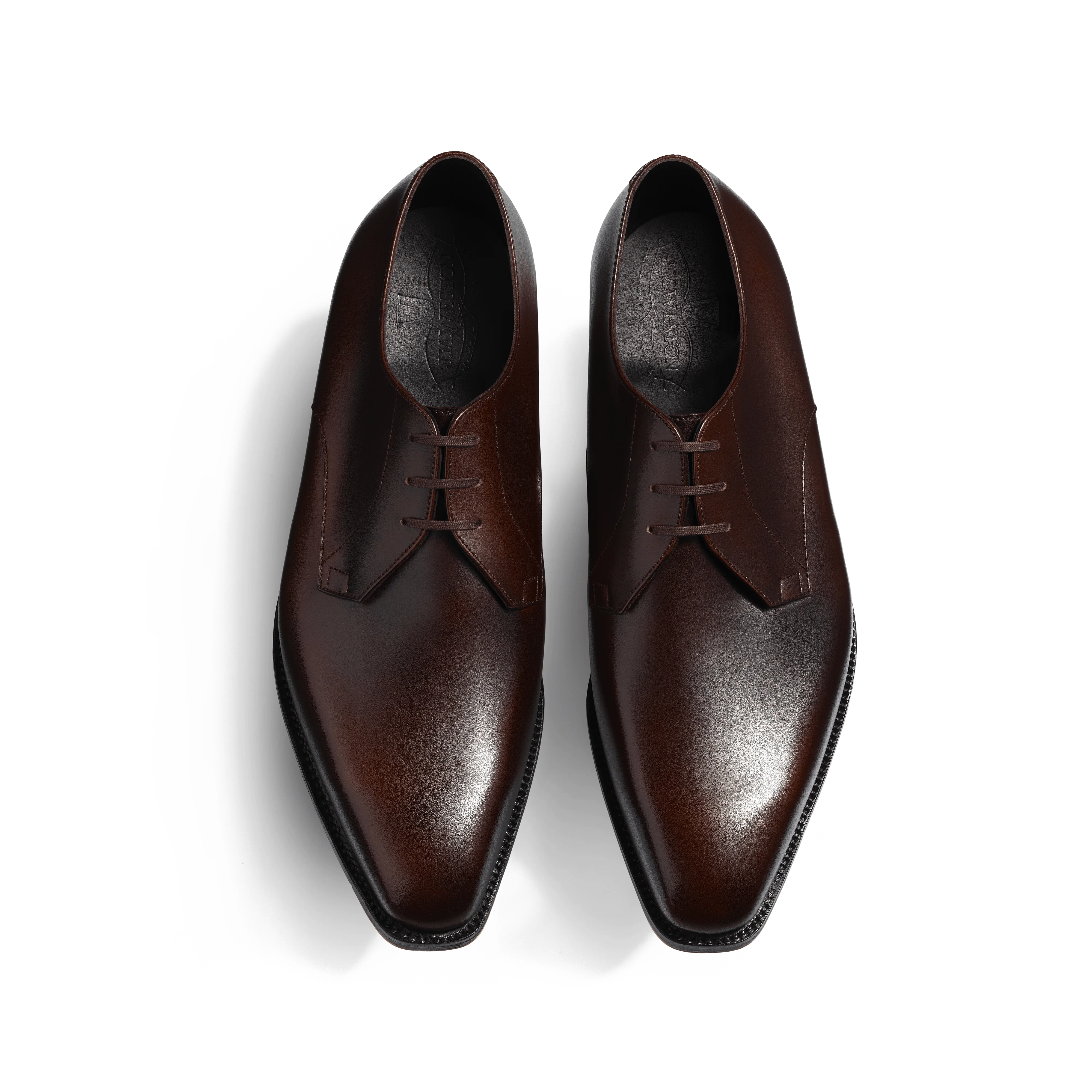 Derby trois Œillets Fusain [homme cuir veau lisse café] - Image 3