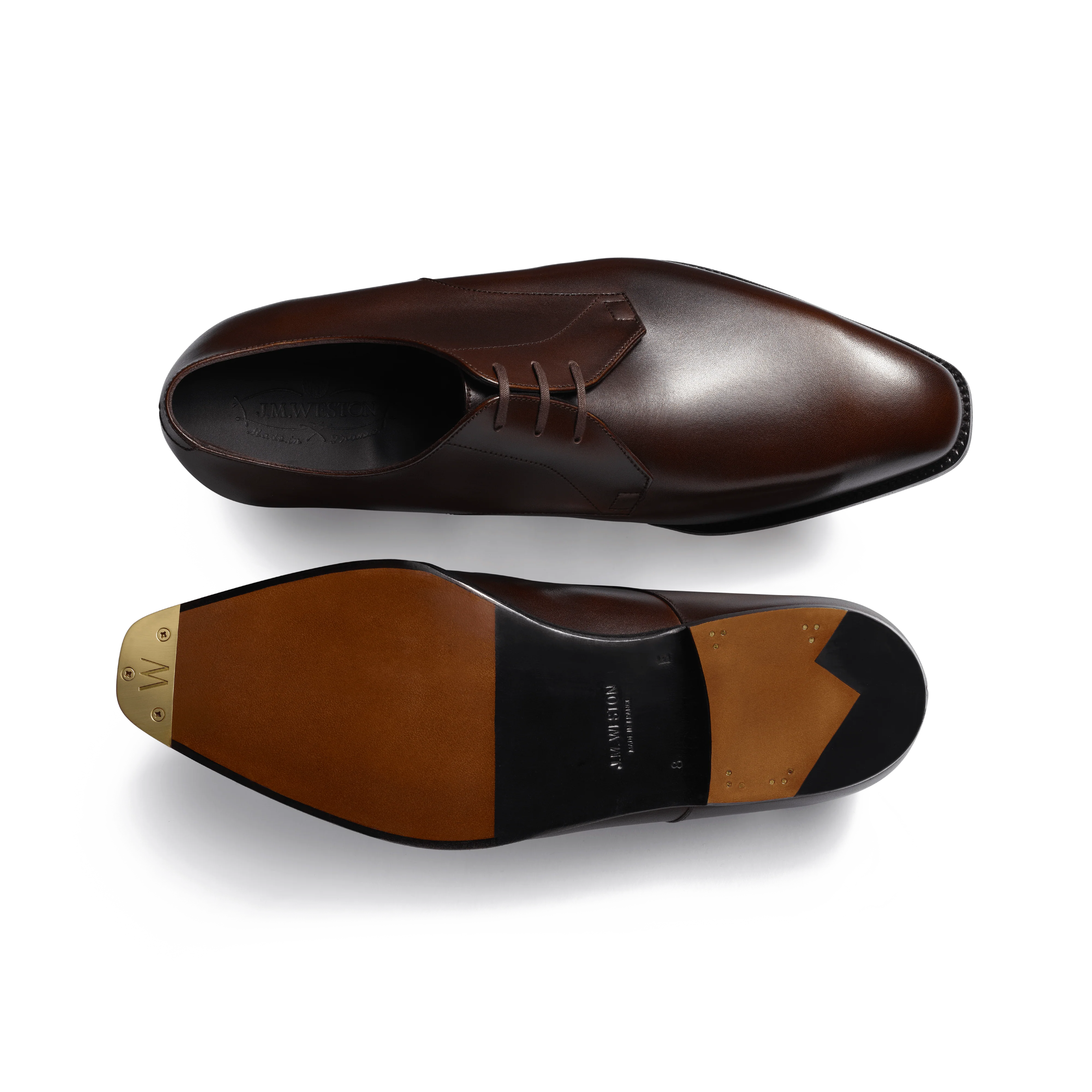 Derby trois Œillets Fusain [homme cuir veau lisse café] - Image 4