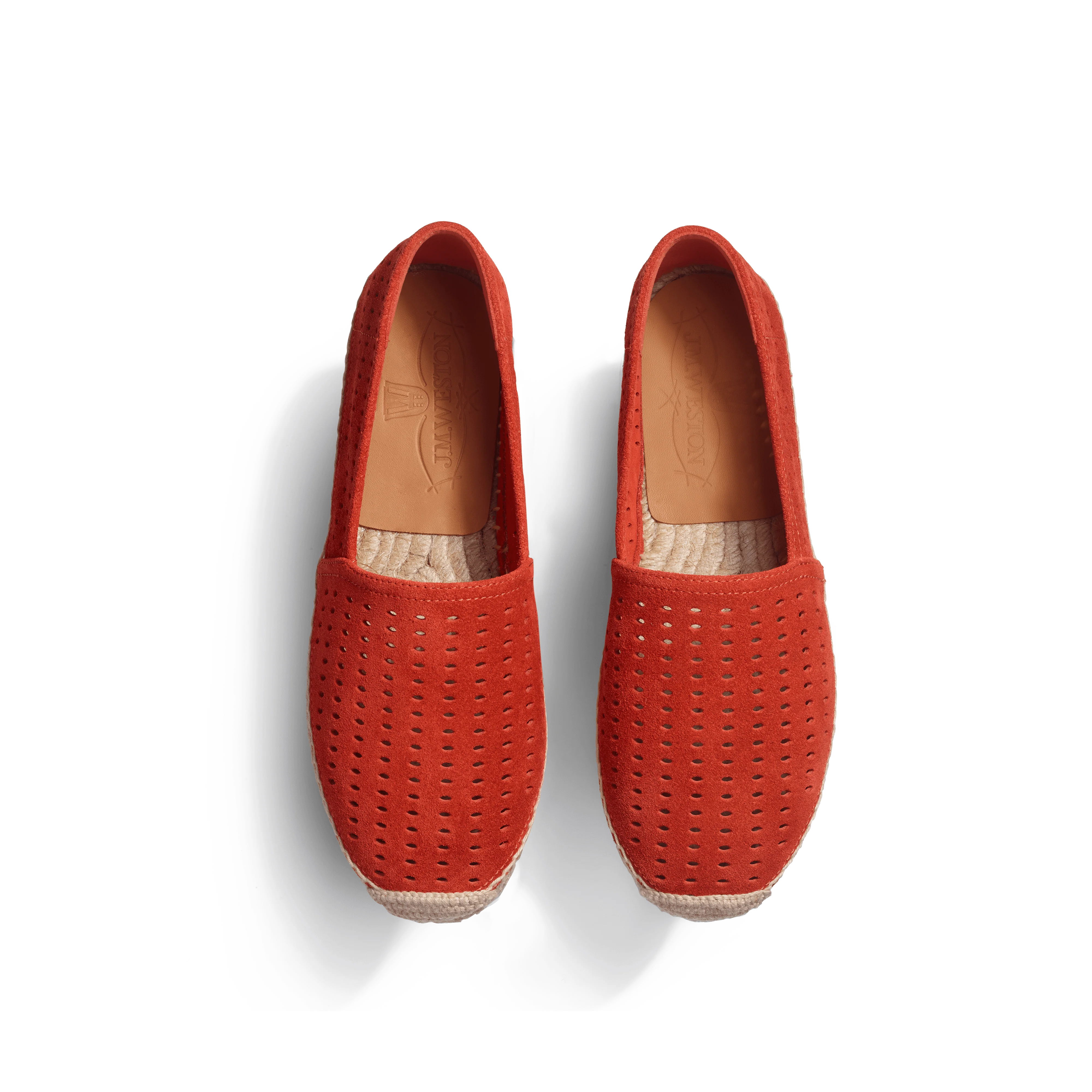 Espadrille Wait and Sea [femme cuir veau velours perforé orange] - Image 3