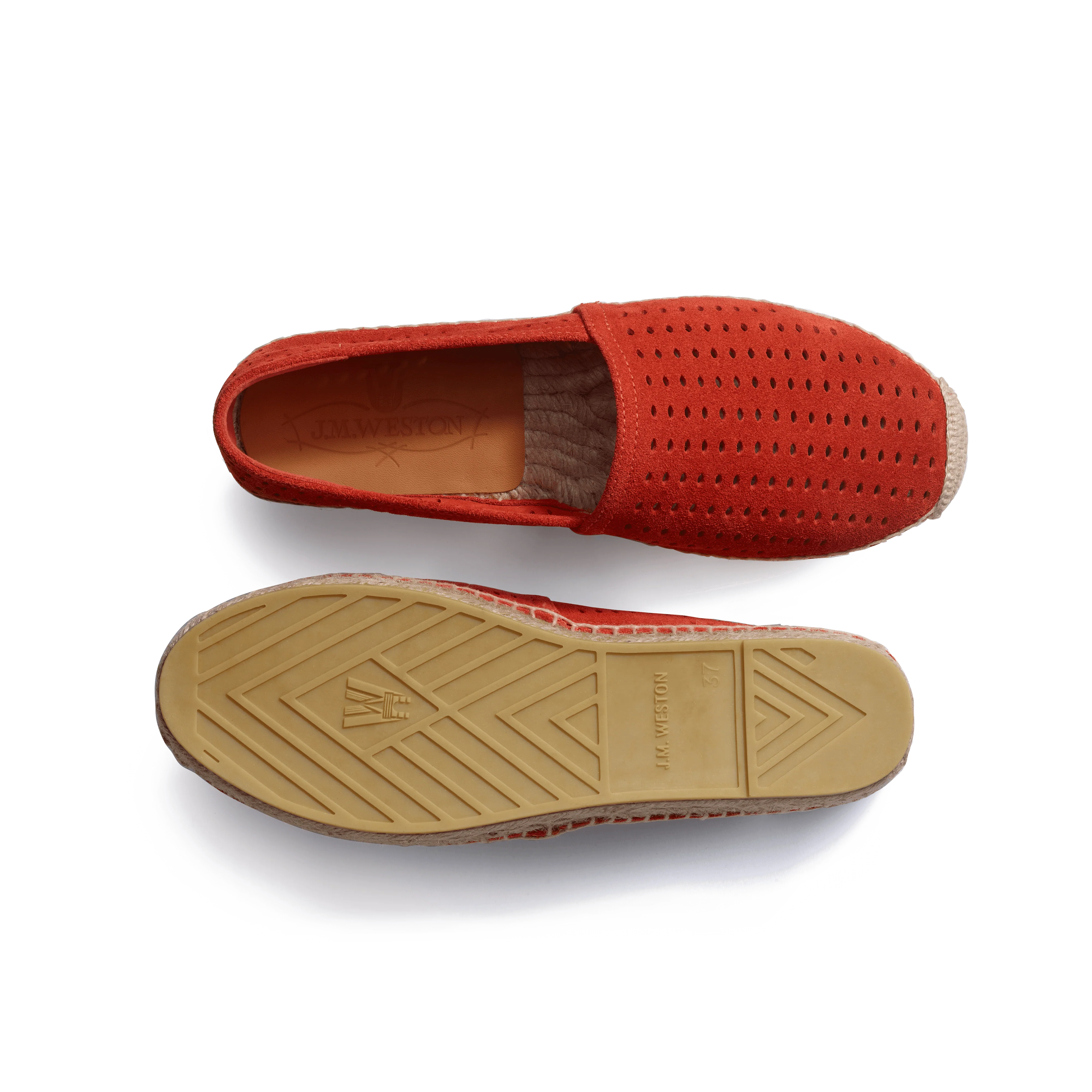 Espadrille Wait and Sea [femme cuir veau velours perforé orange] - Image 4