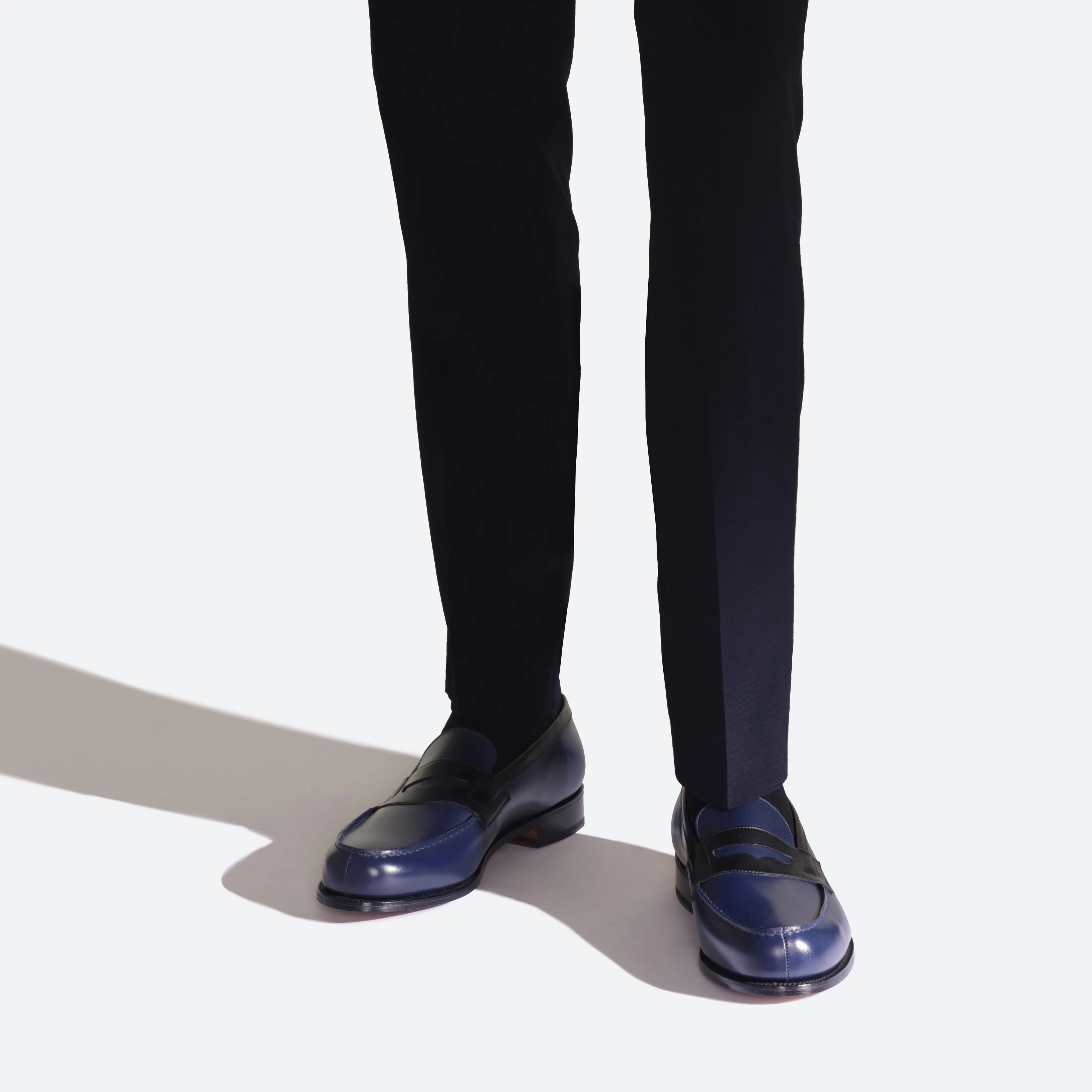 Mocassin 180 [homme cuir lisse noir et bleu océan] - Image 5