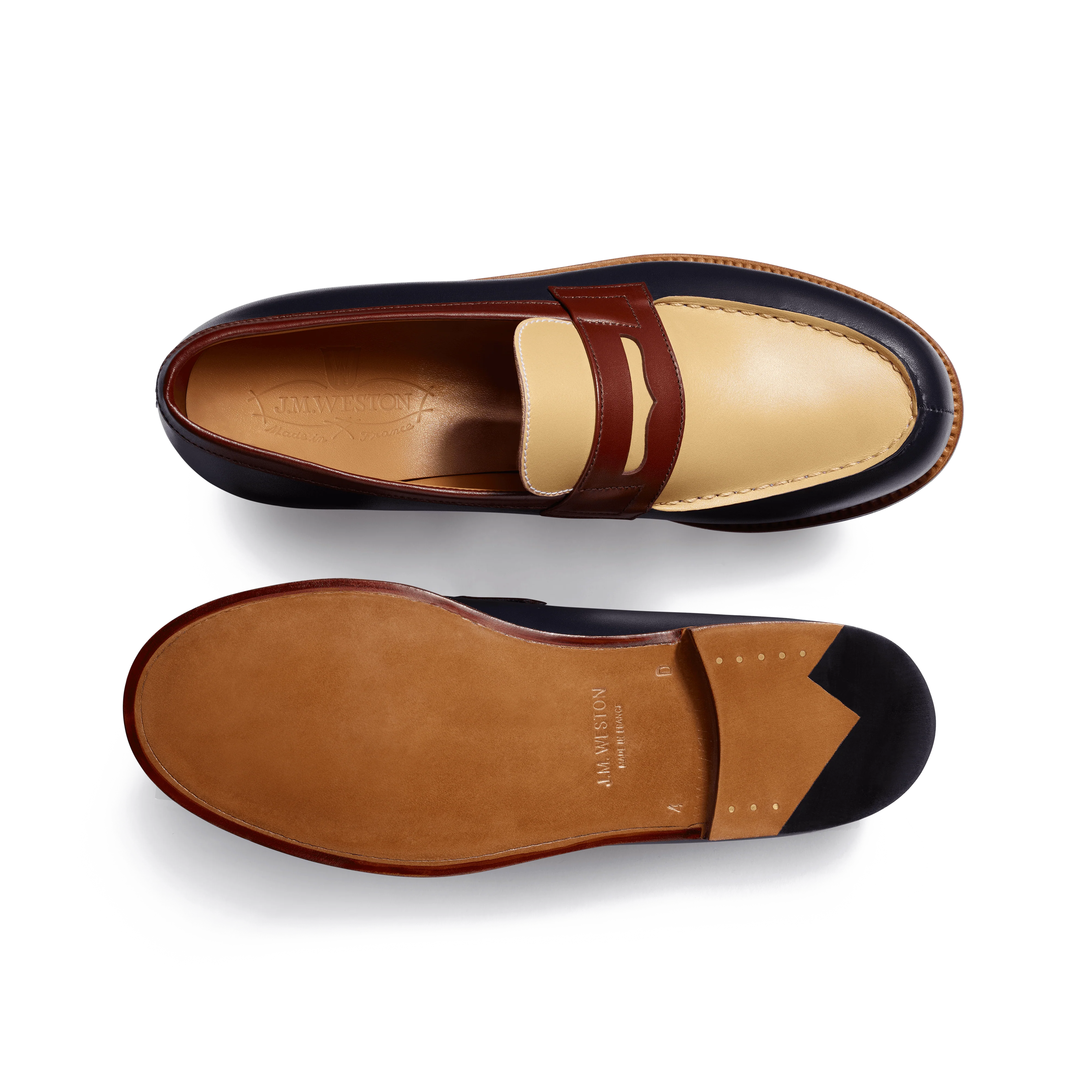 Mocassin 180 [femme cuir veau box bleu initial & cuir veau box coco & cuir veau box etrusco] - Image 4