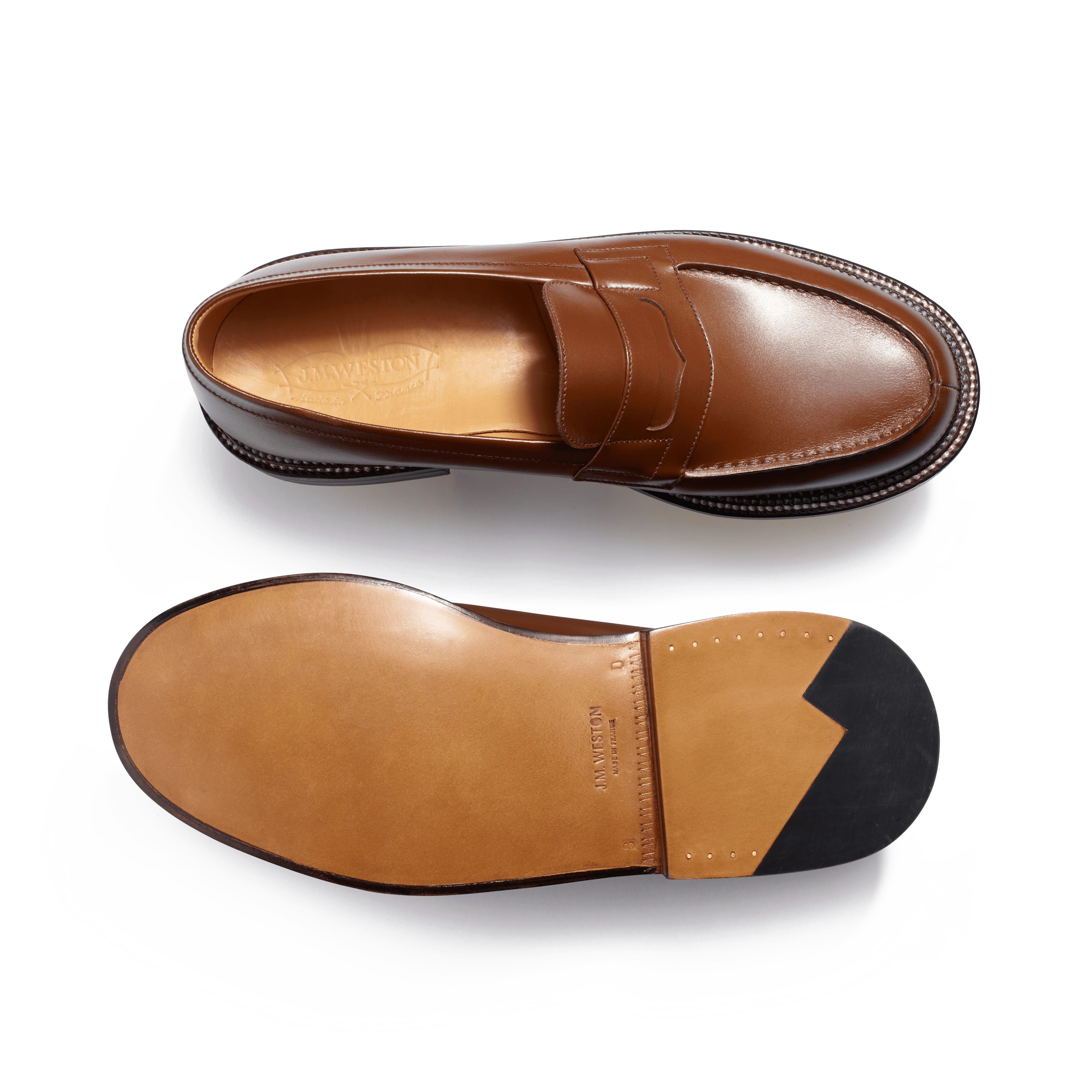 Mocassin 180 Triple semelle [homme cuir lisse marron bergeronnette] - Image 4
