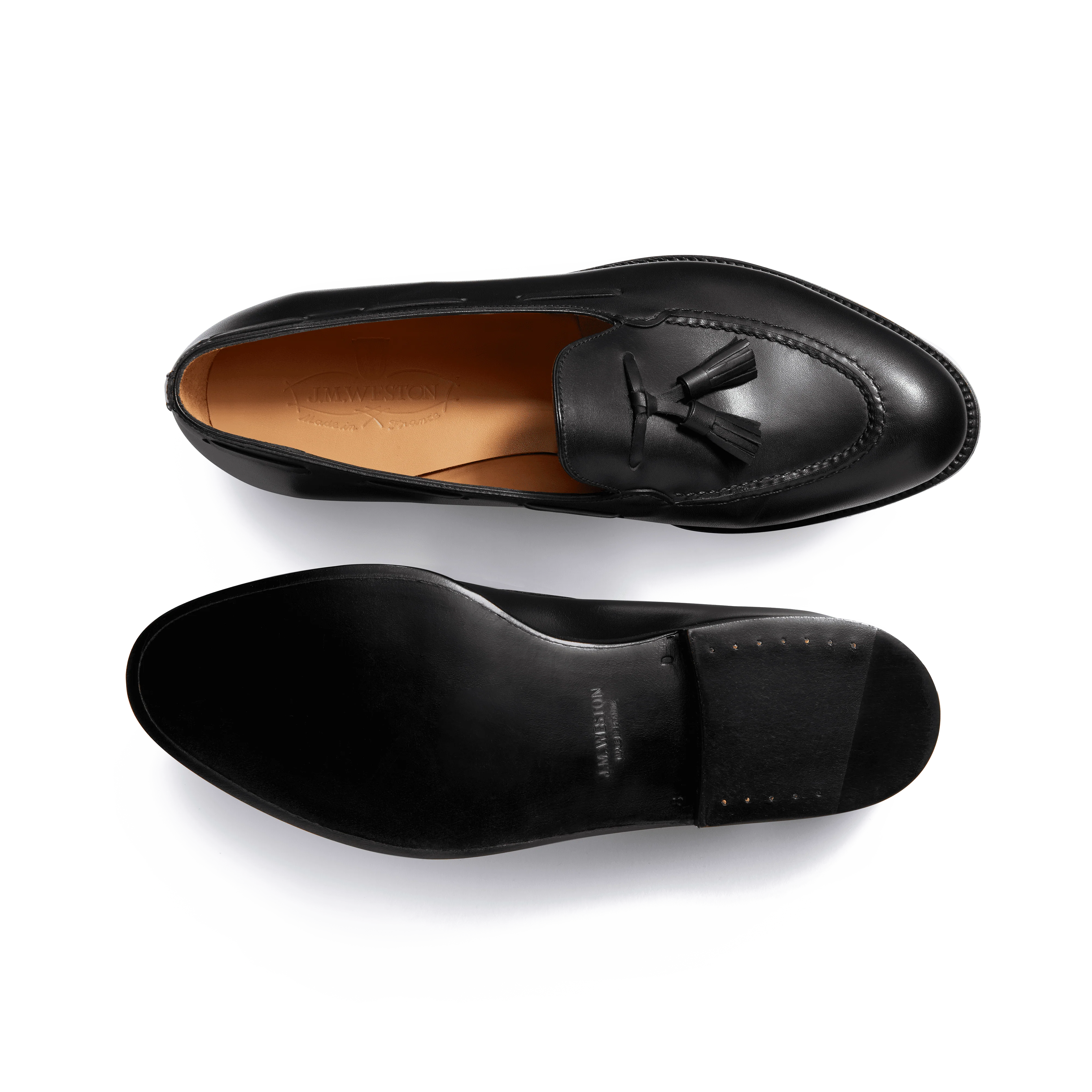 Mocassin à pampilles [homme cuir lisse noir] - Image 4