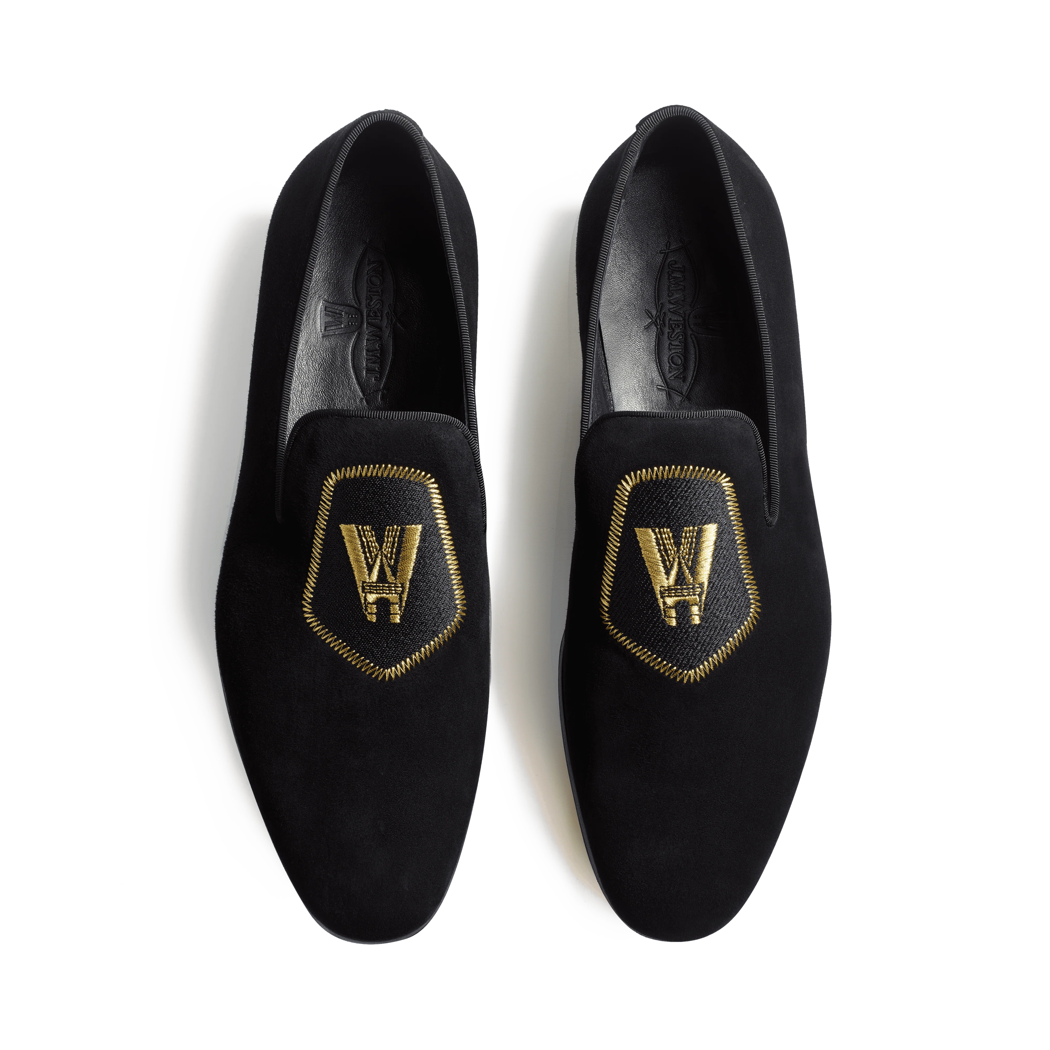Mocassin Albi avec Blason [homme velours noir] - Image 3