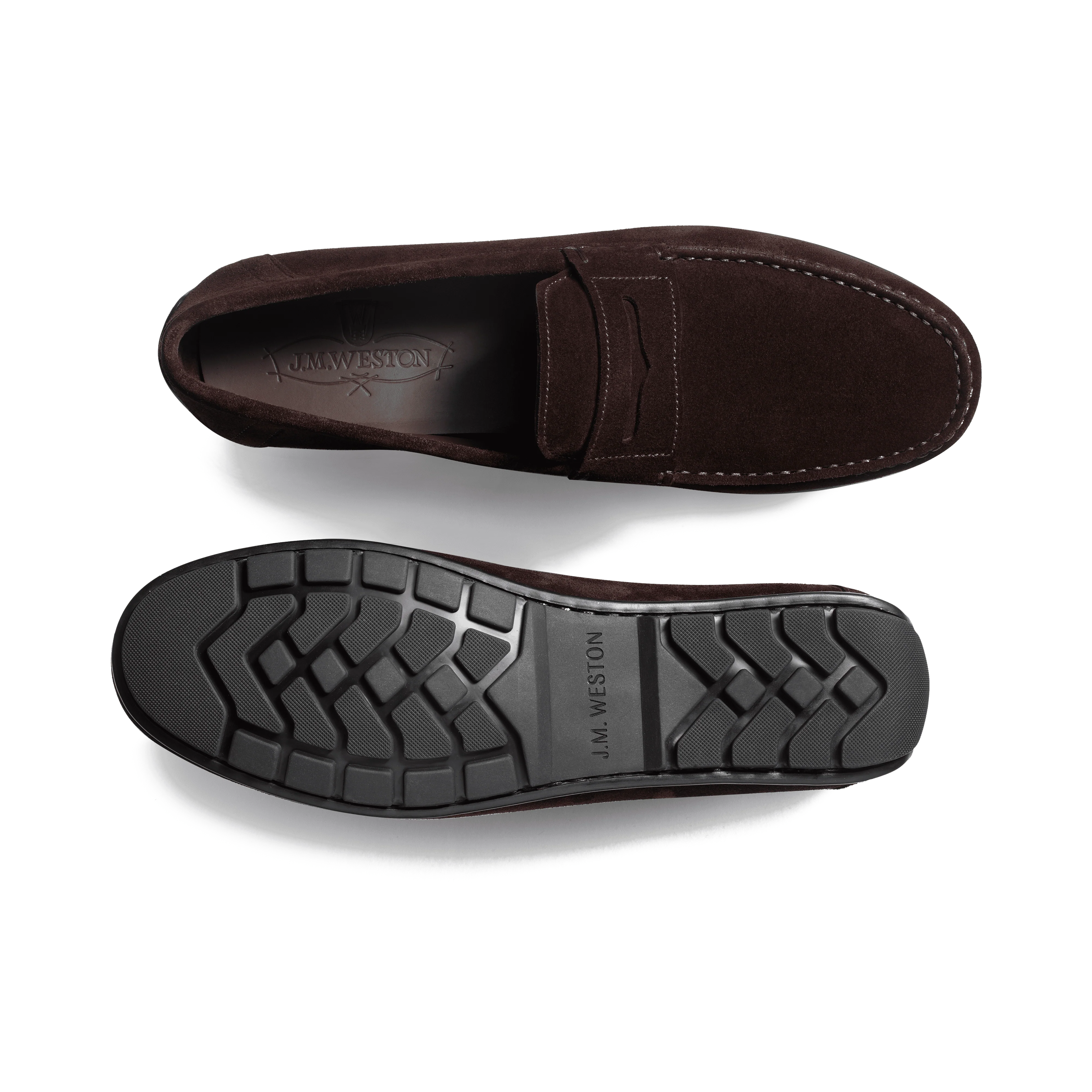 Mocassin de conduite à bride Ajaccio [homme velours marron mélèze] - Image 4