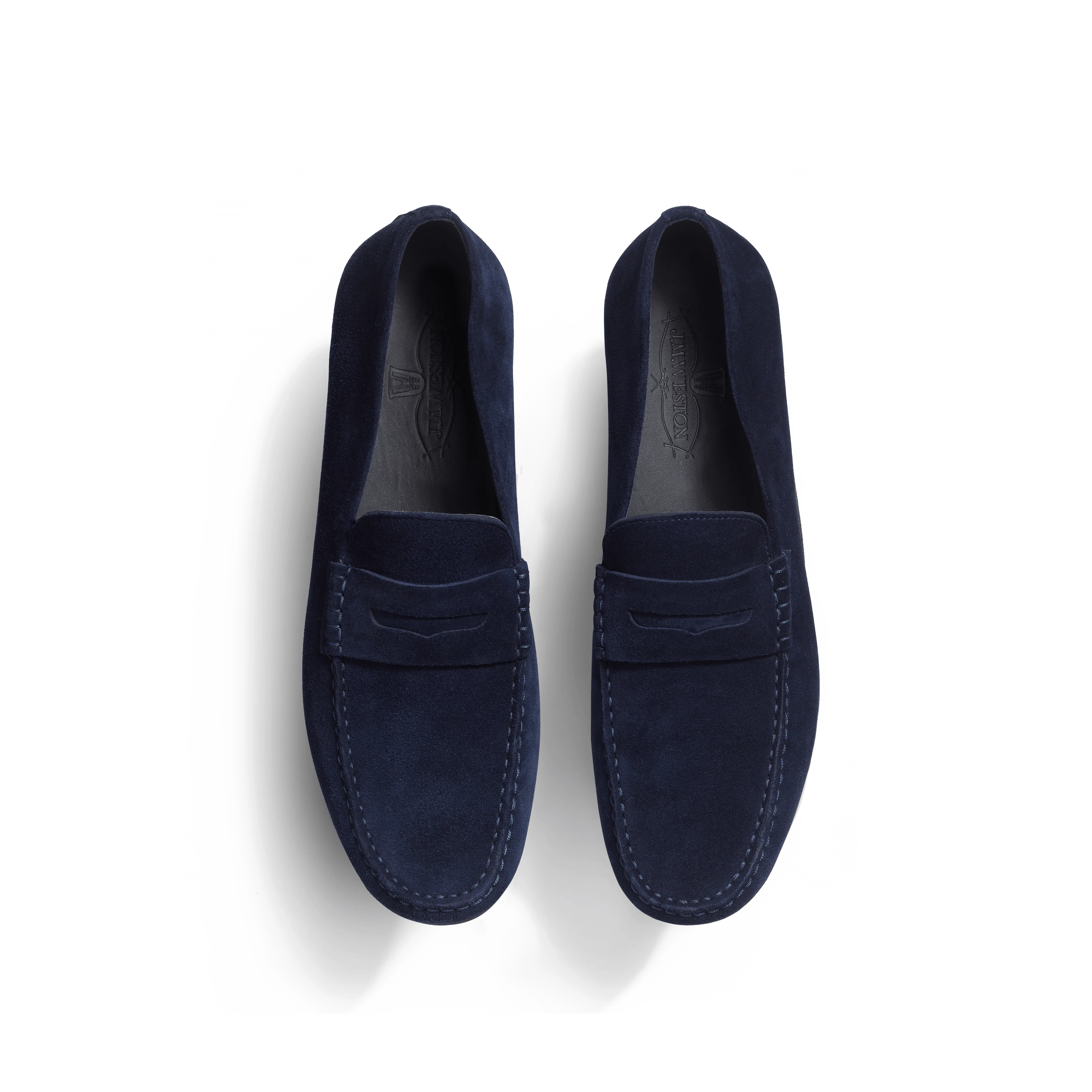 Mocassin de conduite Warning [homme cuir veau velours marine] - Image 3