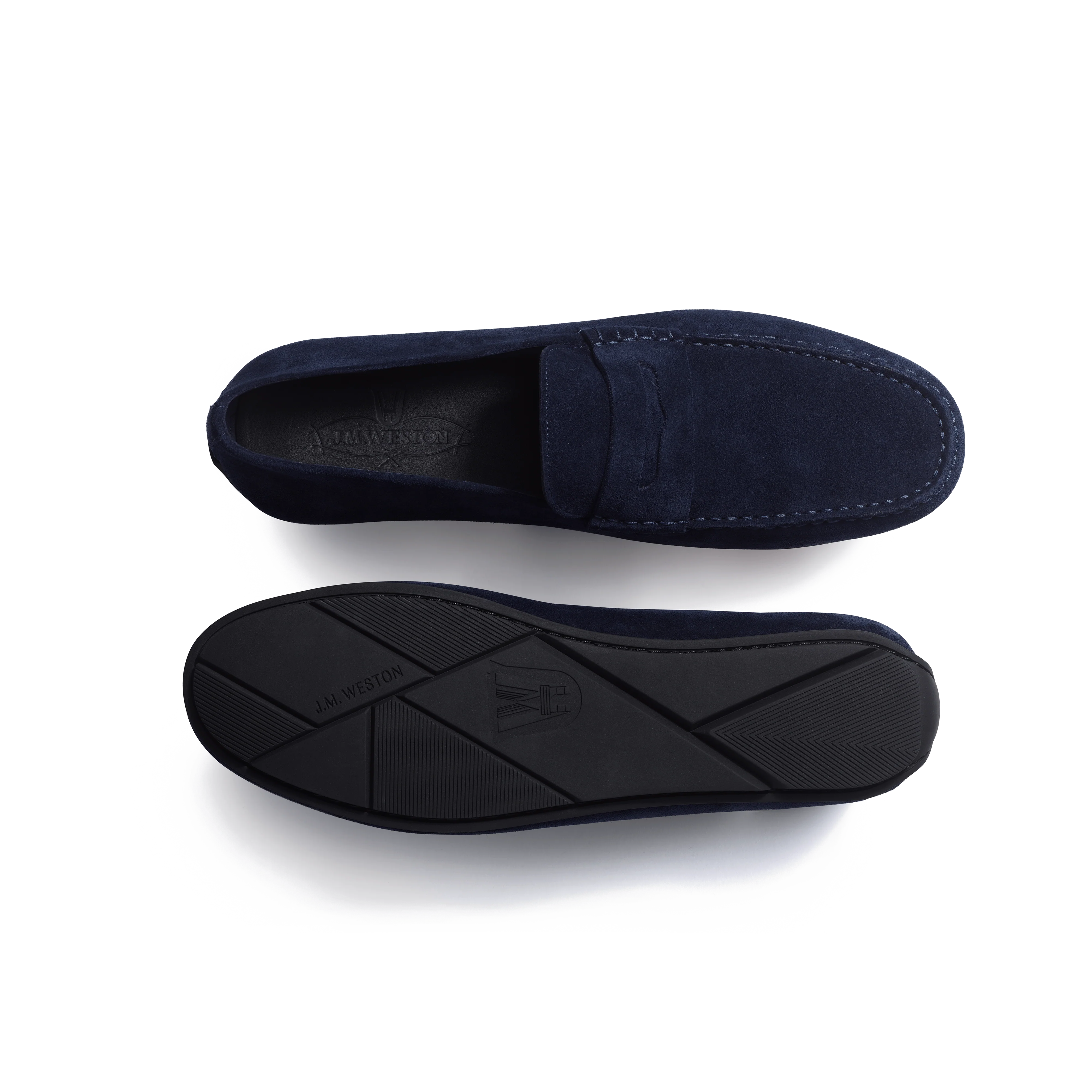 Mocassin de conduite Warning [homme cuir veau velours marine] - Image 4