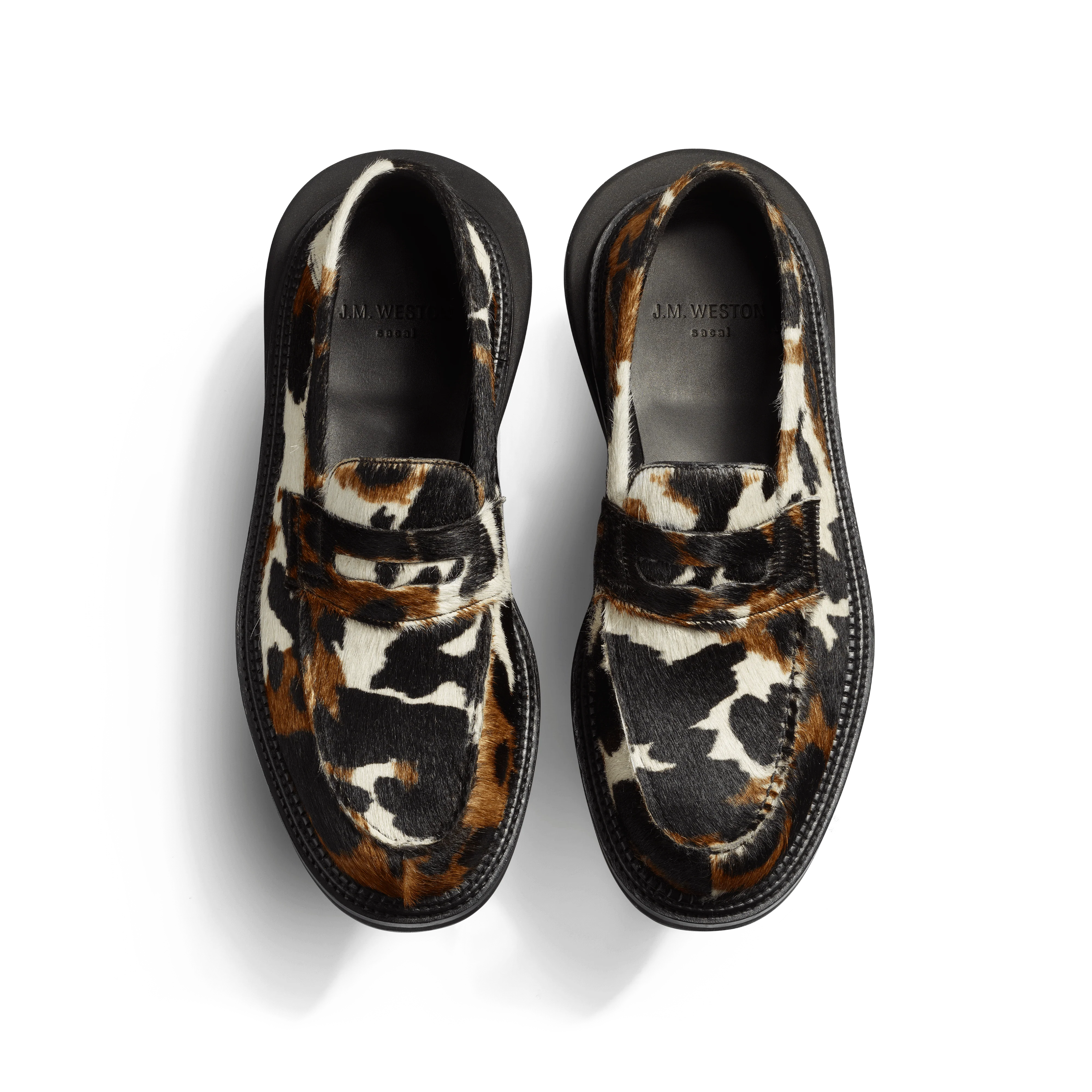 Mocassin Mule J.M. Weston x sacai [cuir de vachette à poils motif vache] - Image 3