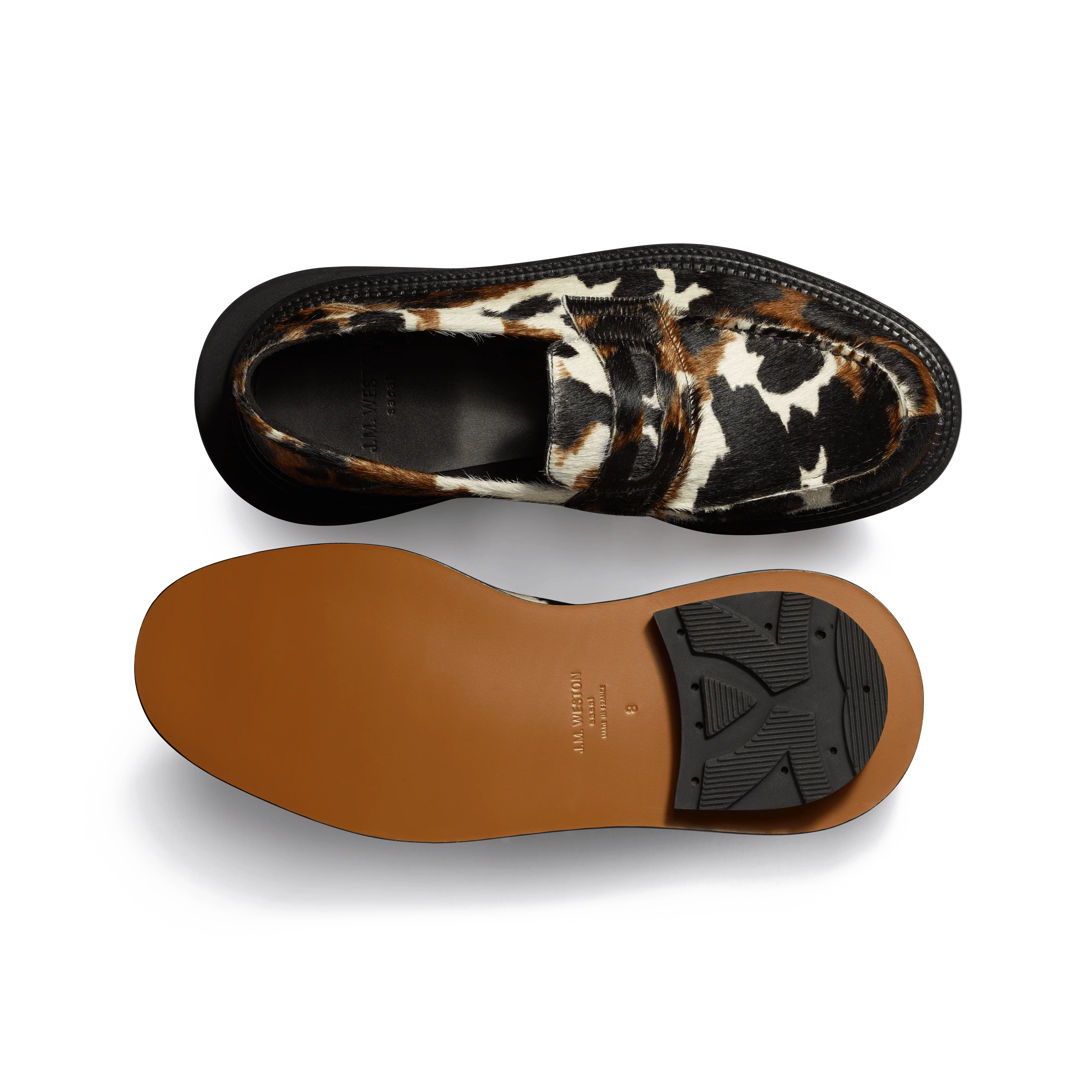 Mocassin Mule J.M. Weston x sacai [cuir de vachette à poils motif vache] - Image 4
