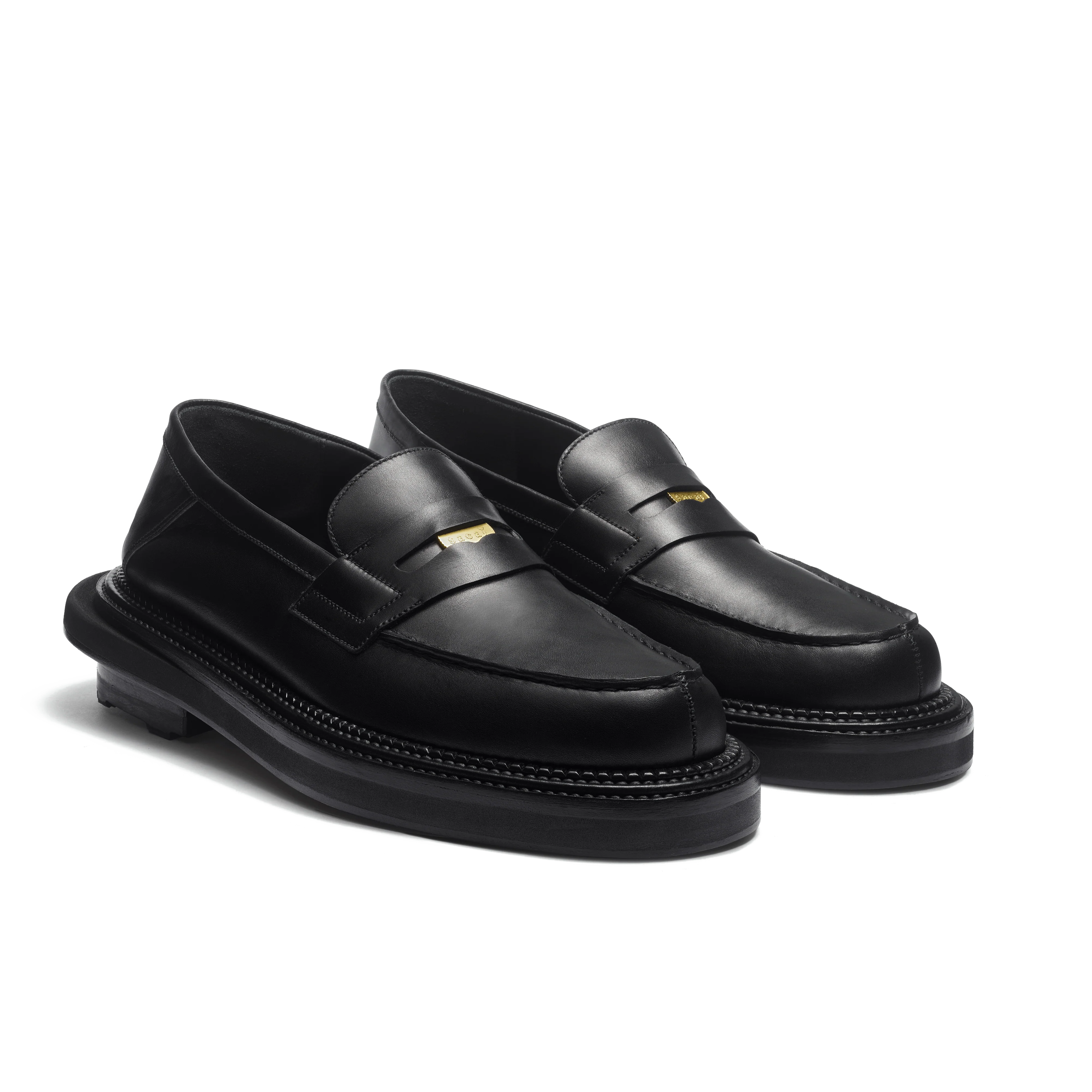Mocassin Mule J.M. Weston x sacai [cuir veau souple noir] - Image 3