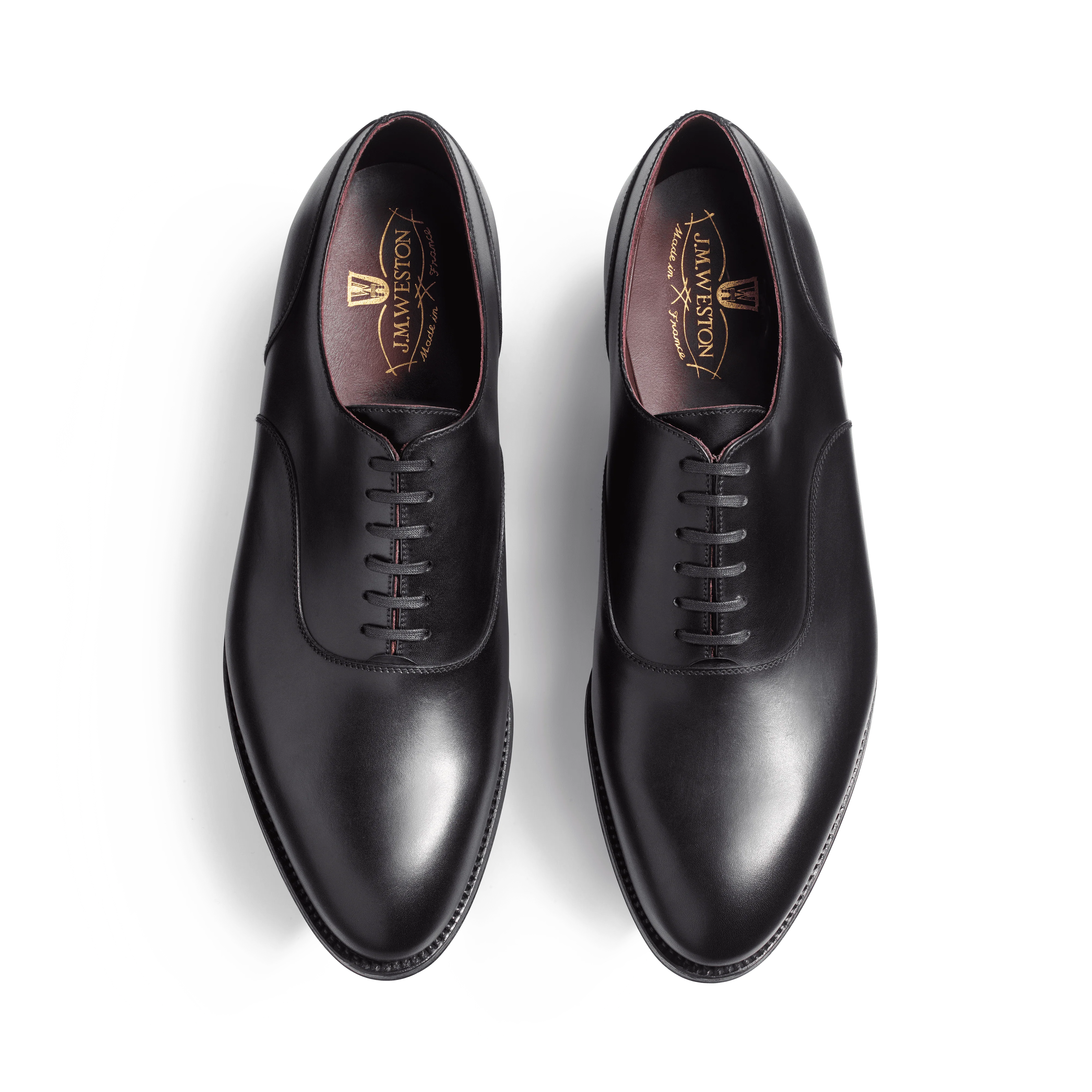 Richelieu à empiècements [Homme cuir lisse noir] - Image 3