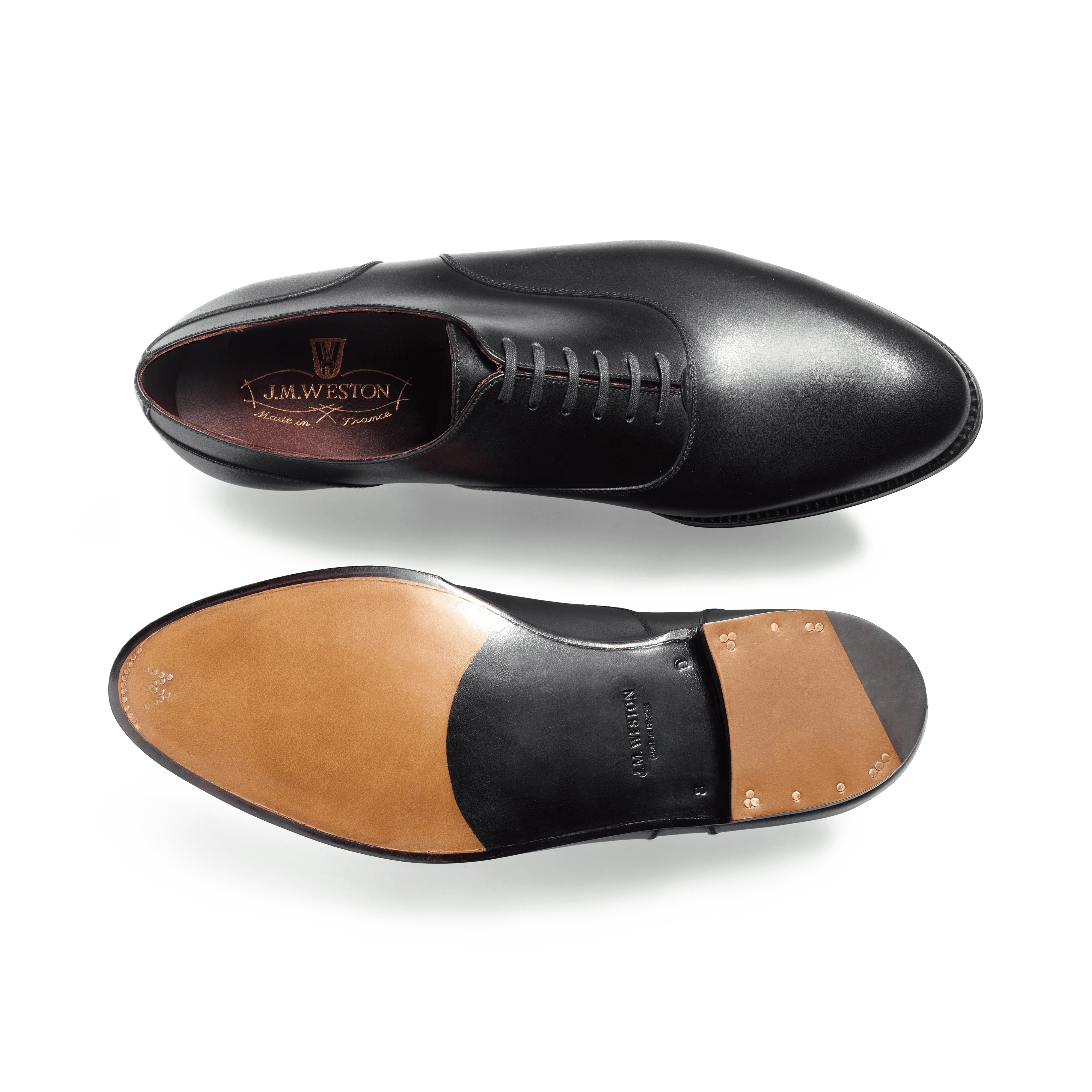 Richelieu à empiècements [Homme cuir lisse noir] - Image 4