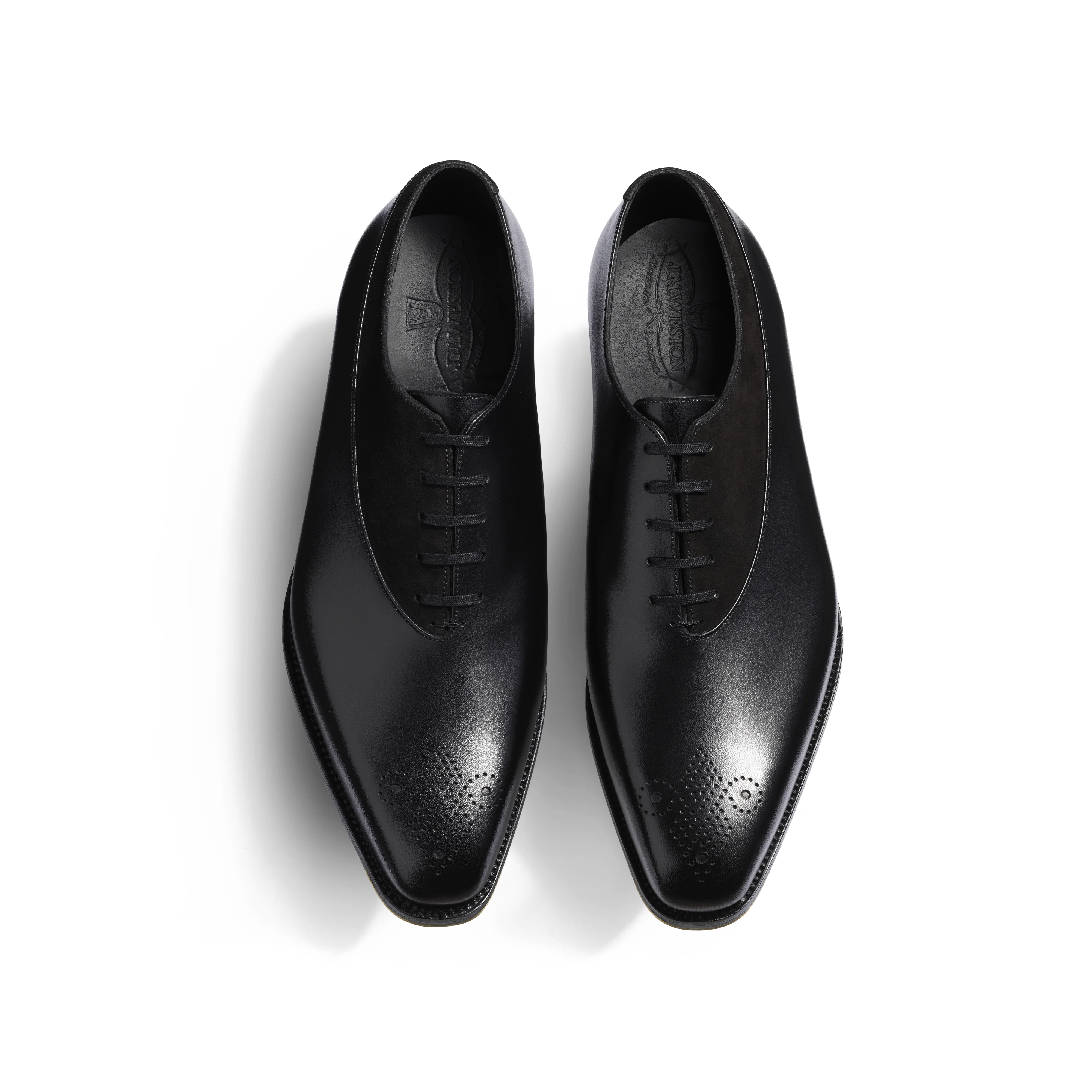 Richelieu Asymétrique Fusain [homme cuir veau box noir et veau velours noir] - Image 3