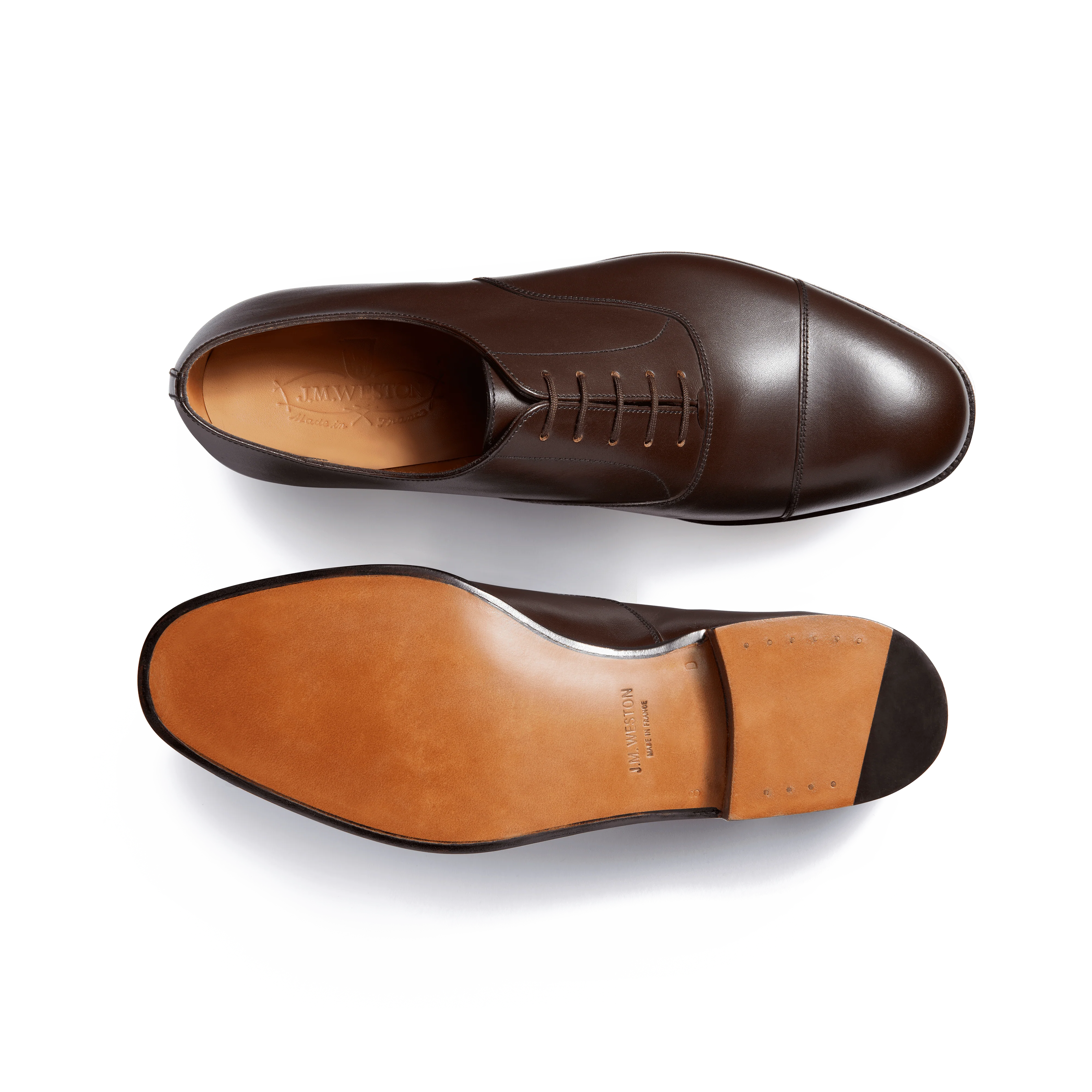 Richelieu bout droit [Homme cuir lisse marron mélèze] - Image 4