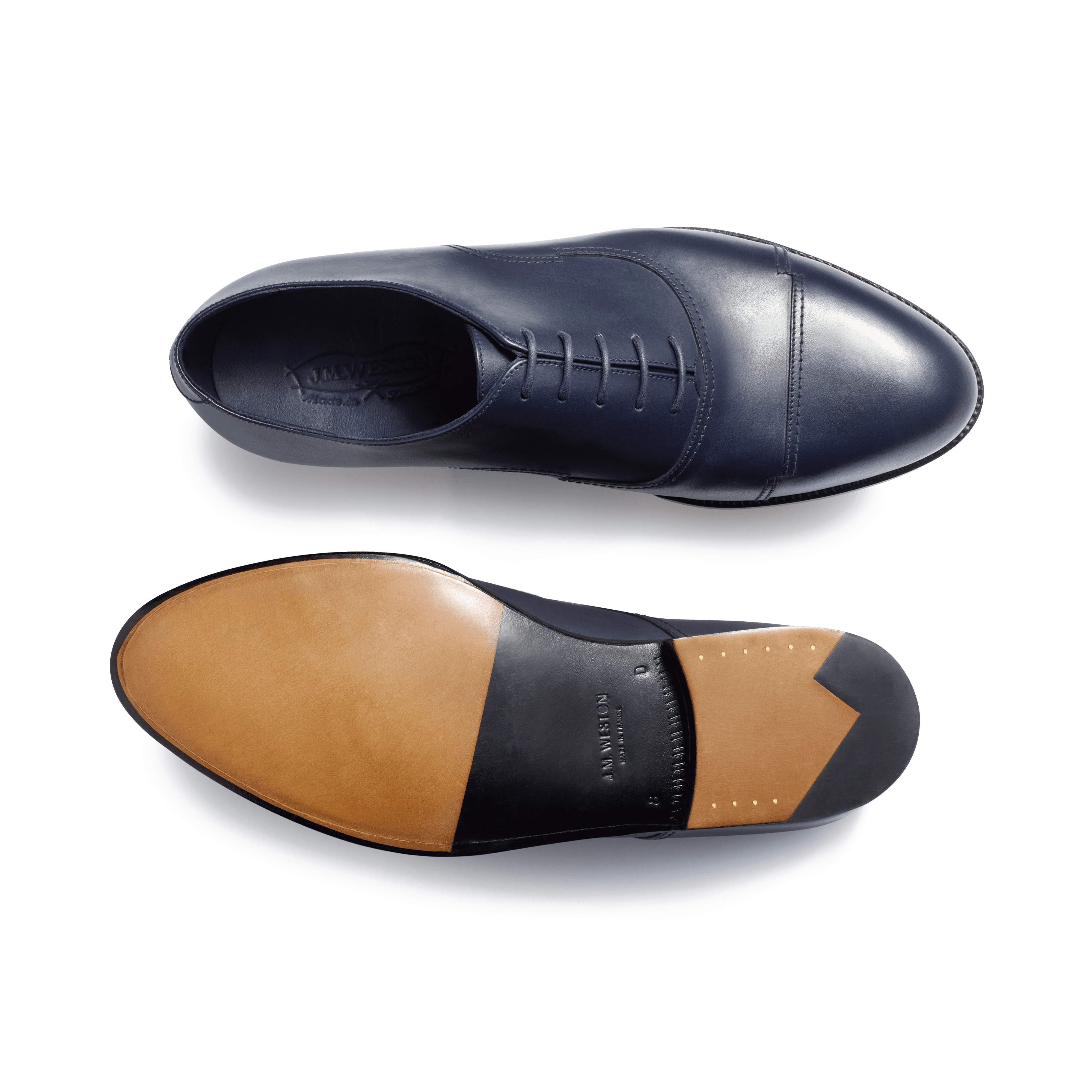 Richelieu bout droit Raphaël [Homme cuir lisse bleu marine essentiel] - Image 4