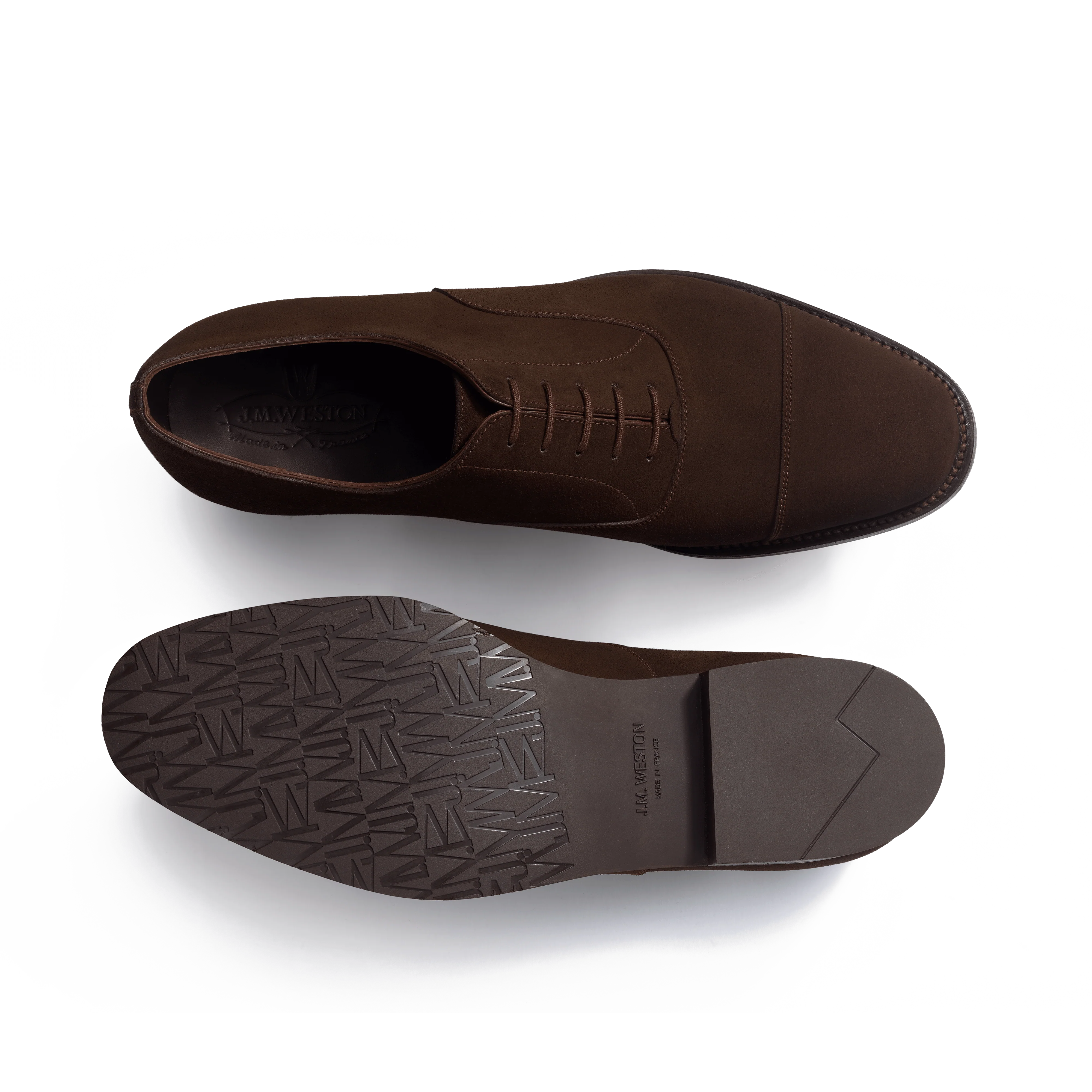 Richelieu bout droit semelle gomme [Homme velours marron] - Image 4