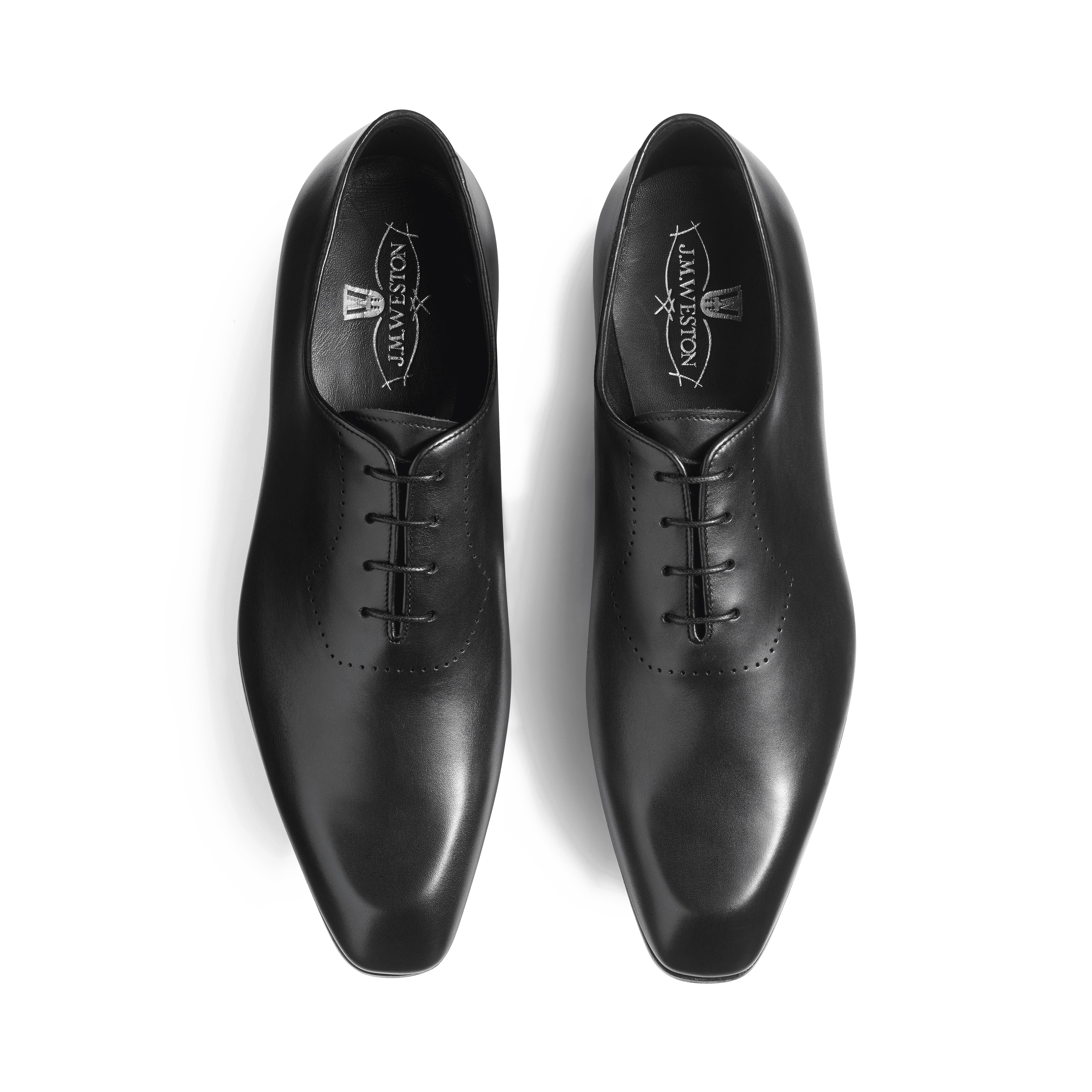 Richelieu One Cut Monaco avec Perforations [Homme cuir lisse noir] - Image 3