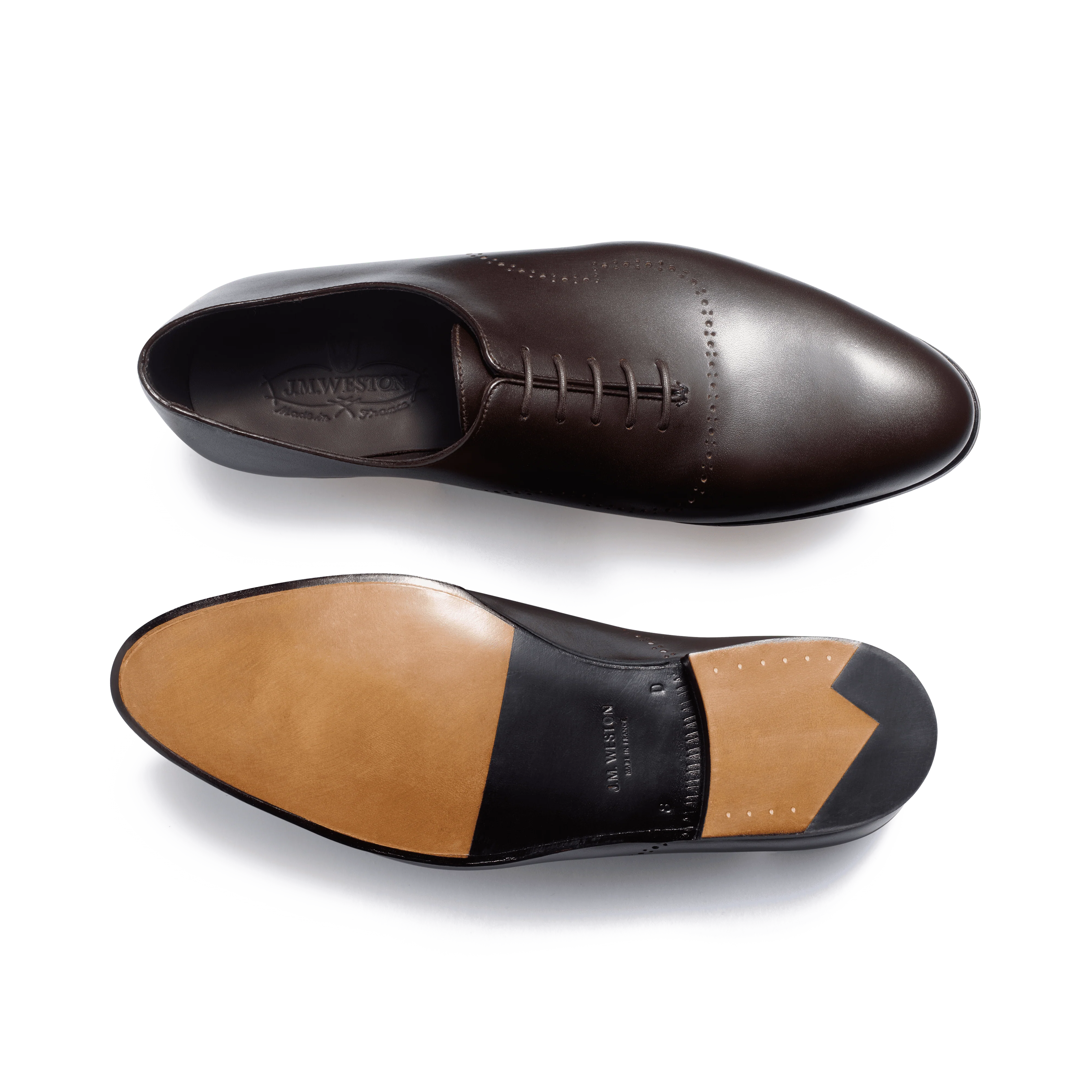 Richelieu One cut perforé Rémi [Homme cuir lisse marron mélèze] - Image 4