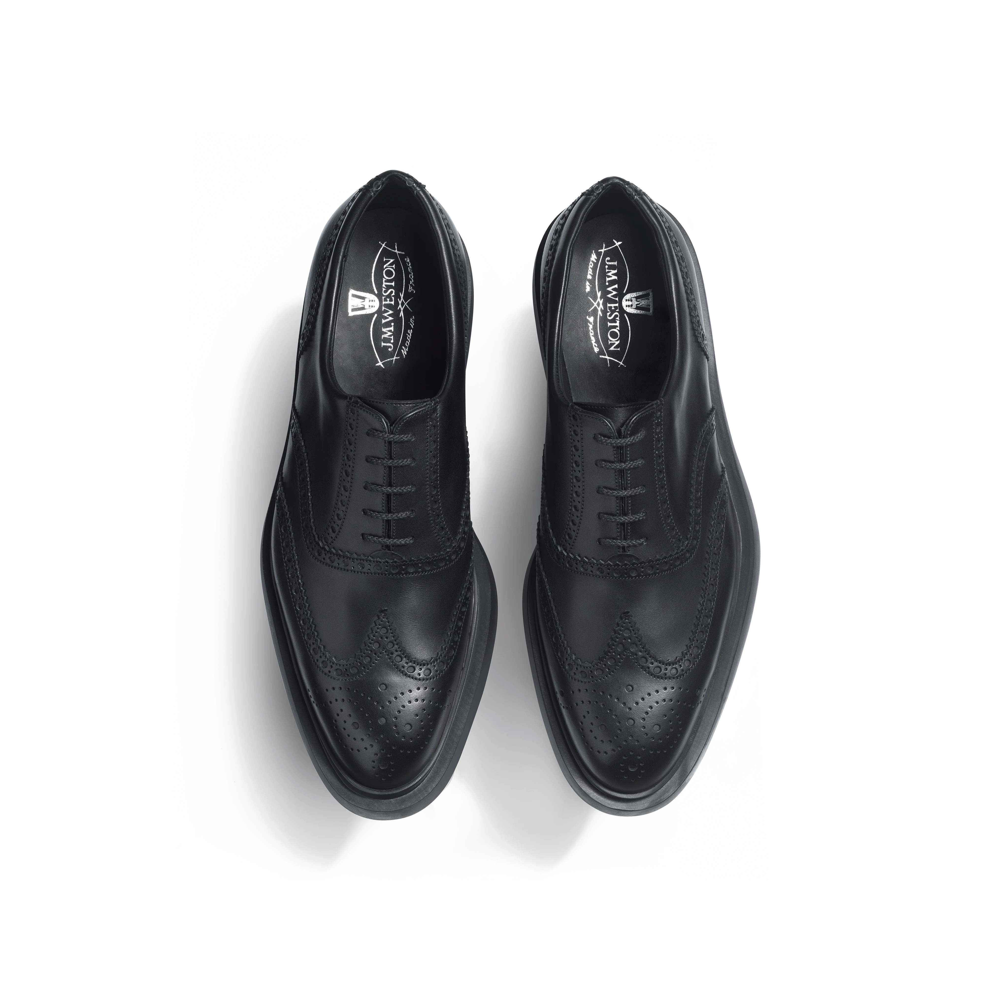 Richelieu Perforé Walker [Homme cuir lisse noir] - Image 3