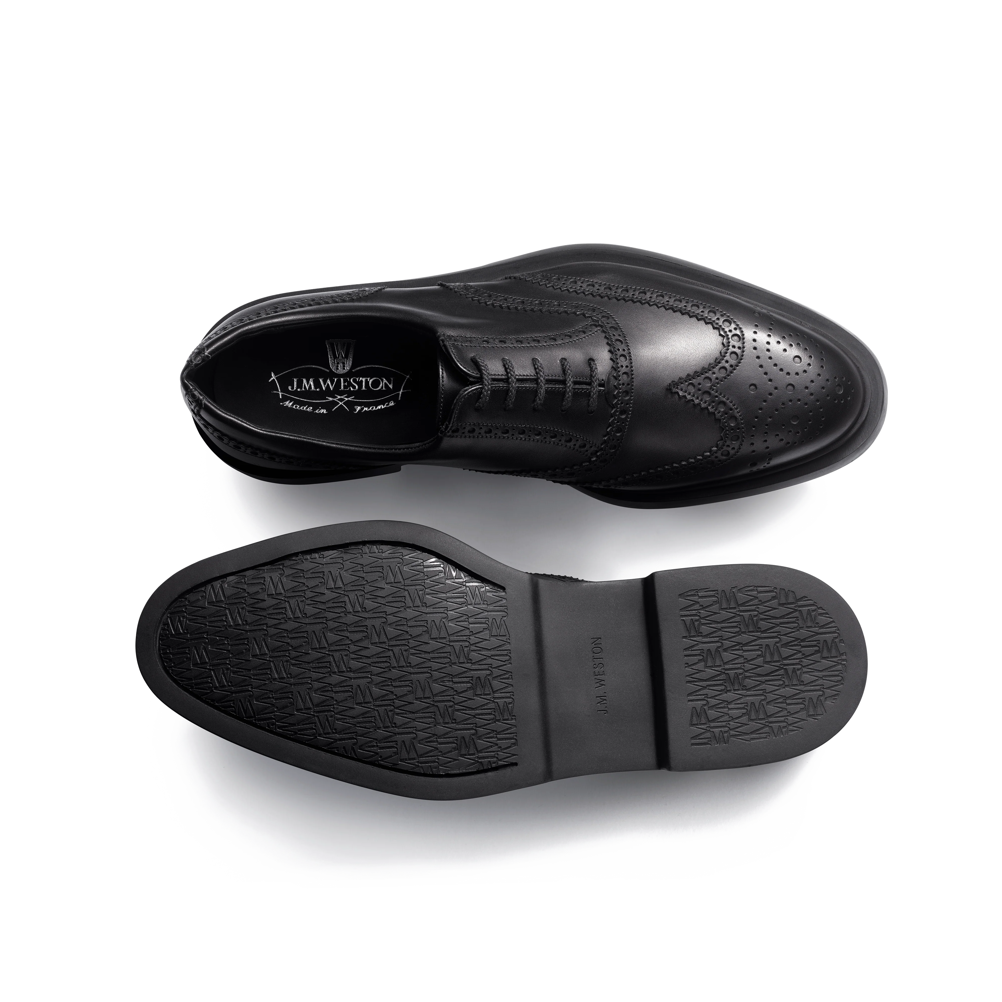 Richelieu Perforé Walker [Homme cuir lisse noir] - Image 4